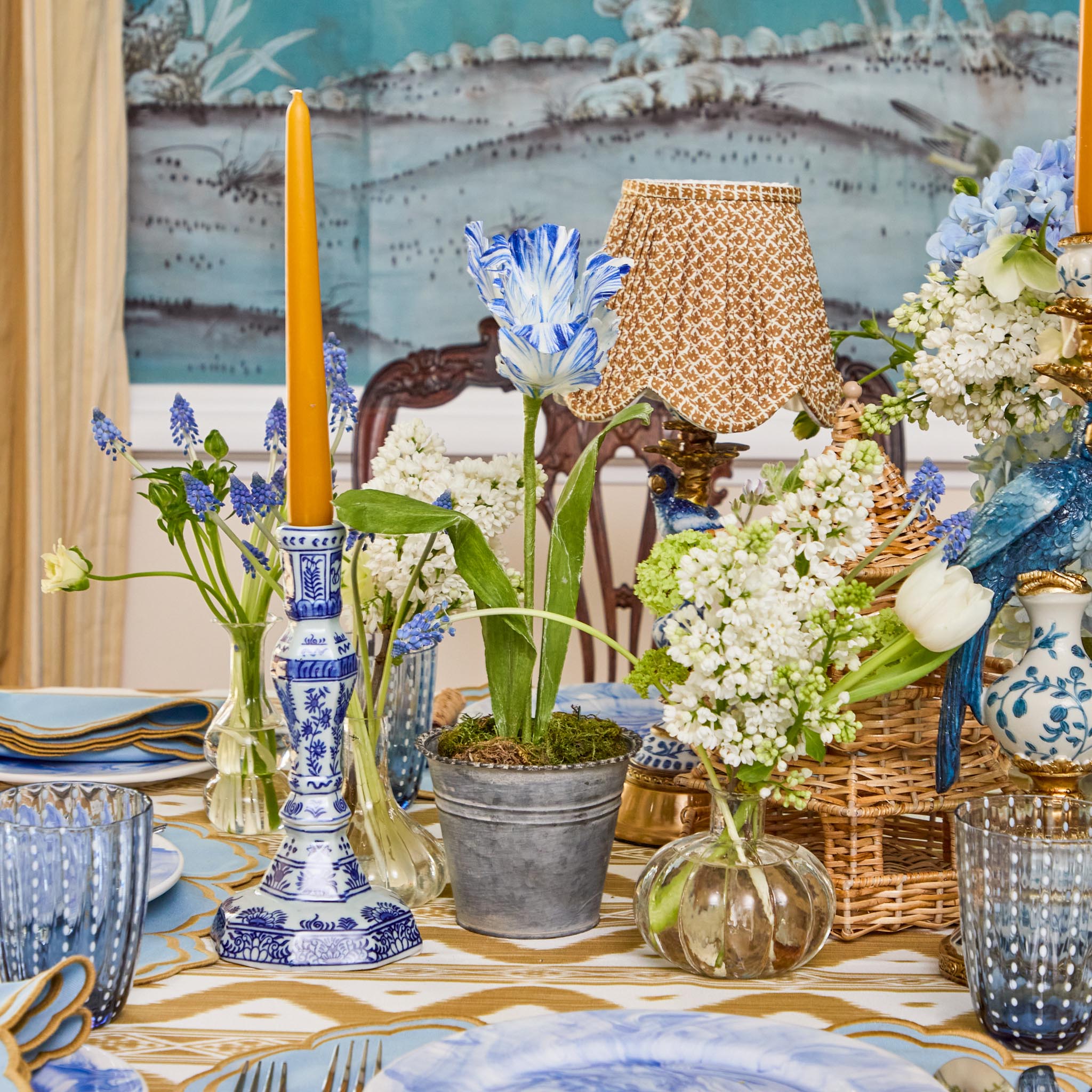 Mrs. Alice Handpainted Blue Tulip