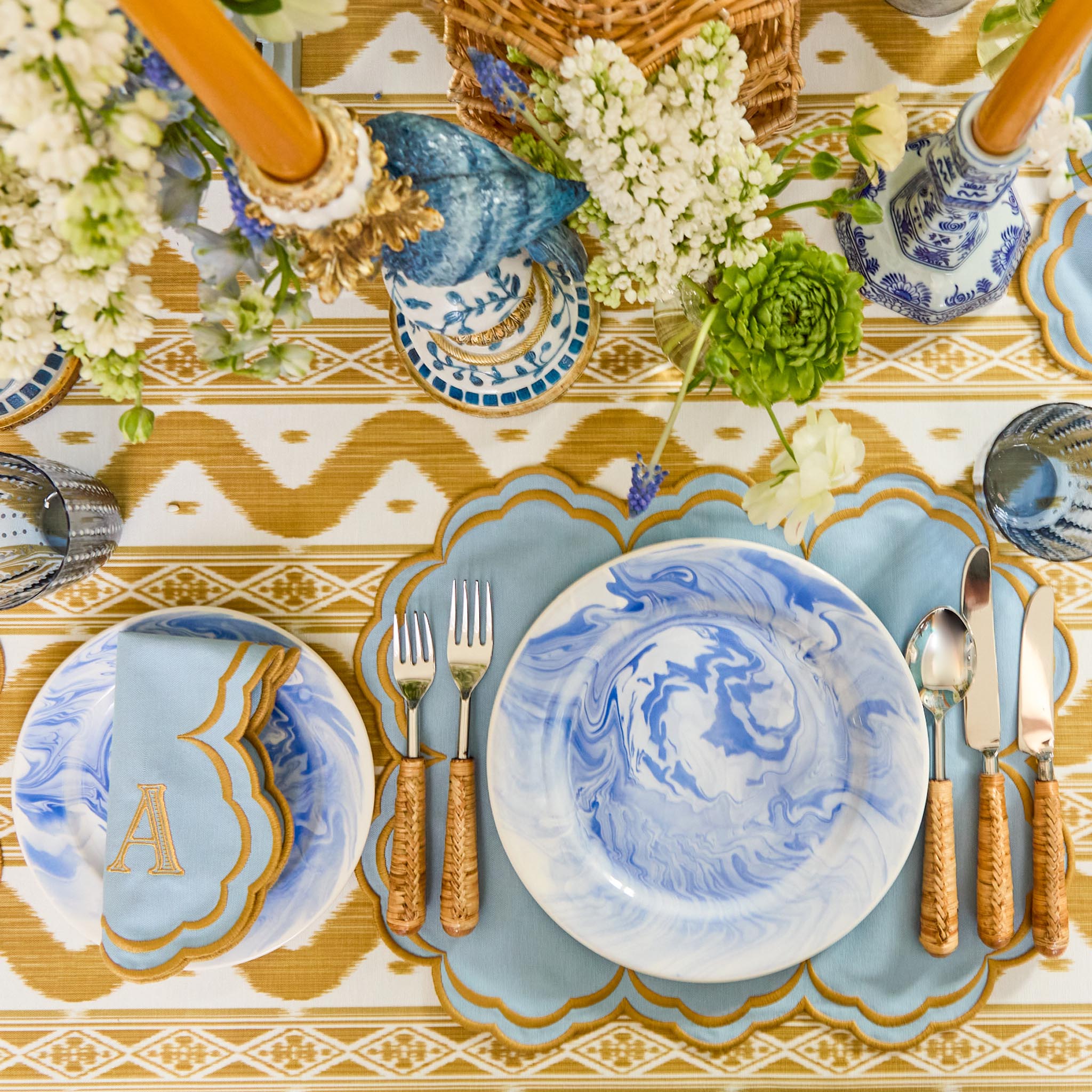 Julia Blue Marbled Dinner Plate (Set of 4)