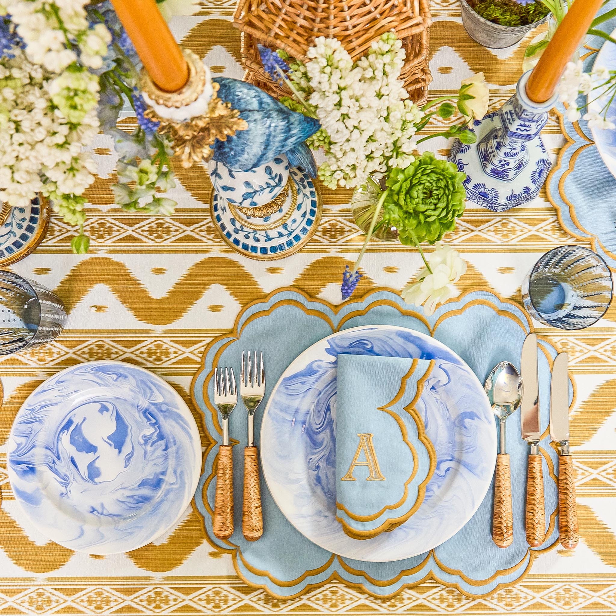 Caramel Ikat Tablecloth