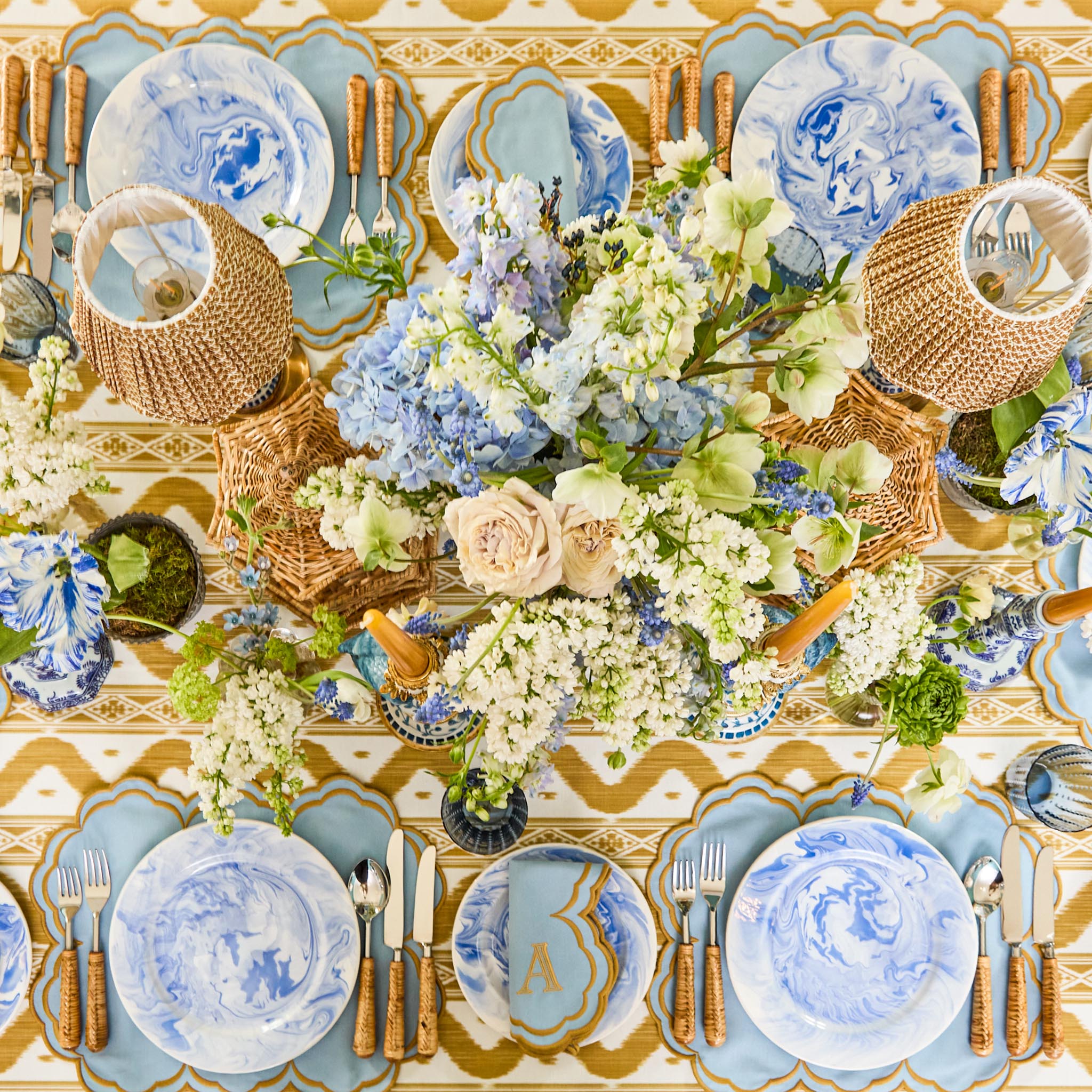 Caramel Ikat Tablecloth