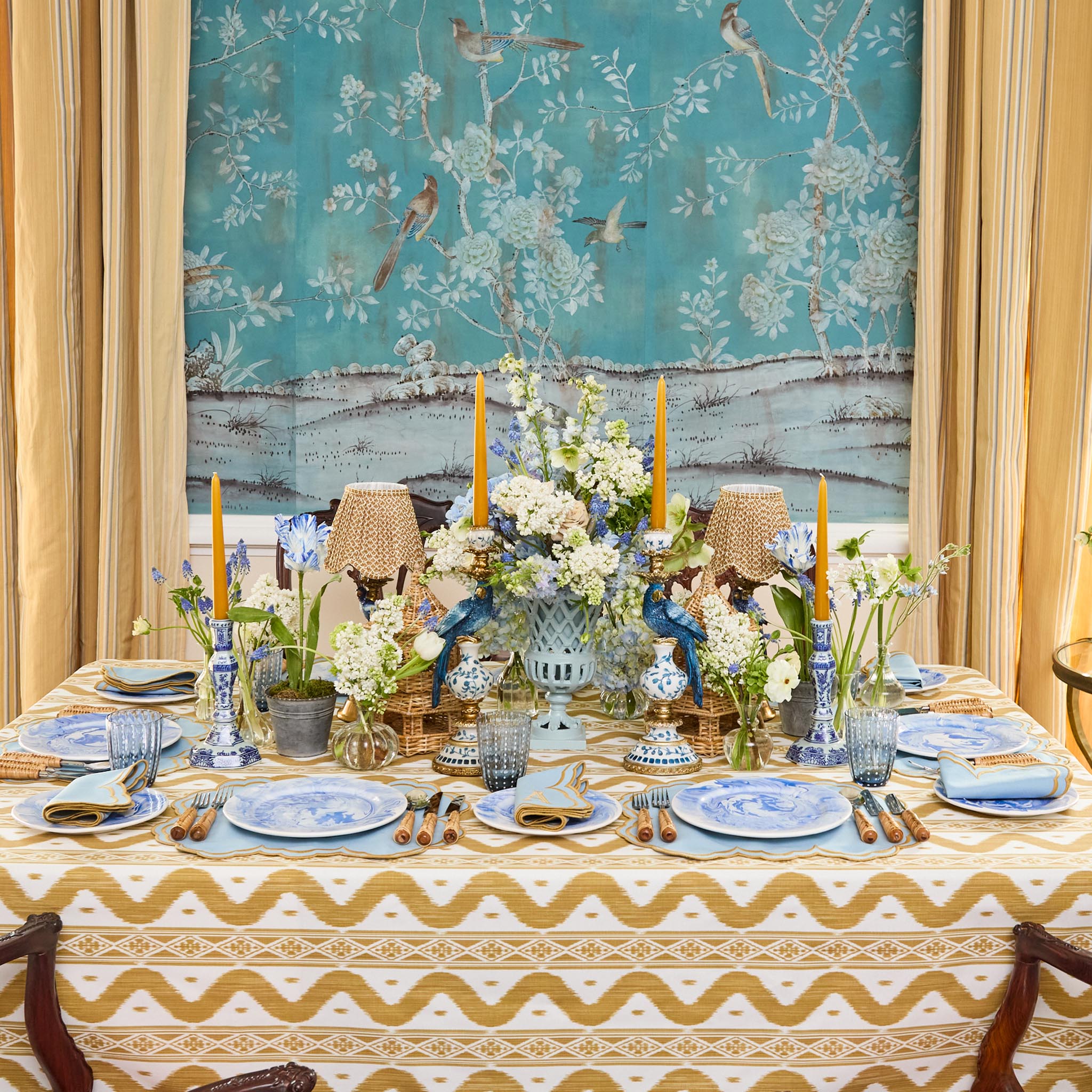 Mrs. Alice Handpainted Blue Tulip