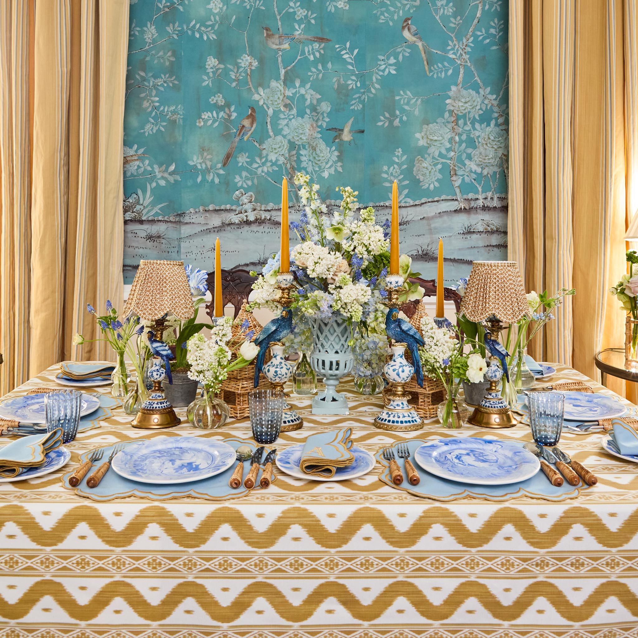 Caramel Ikat Tablecloth