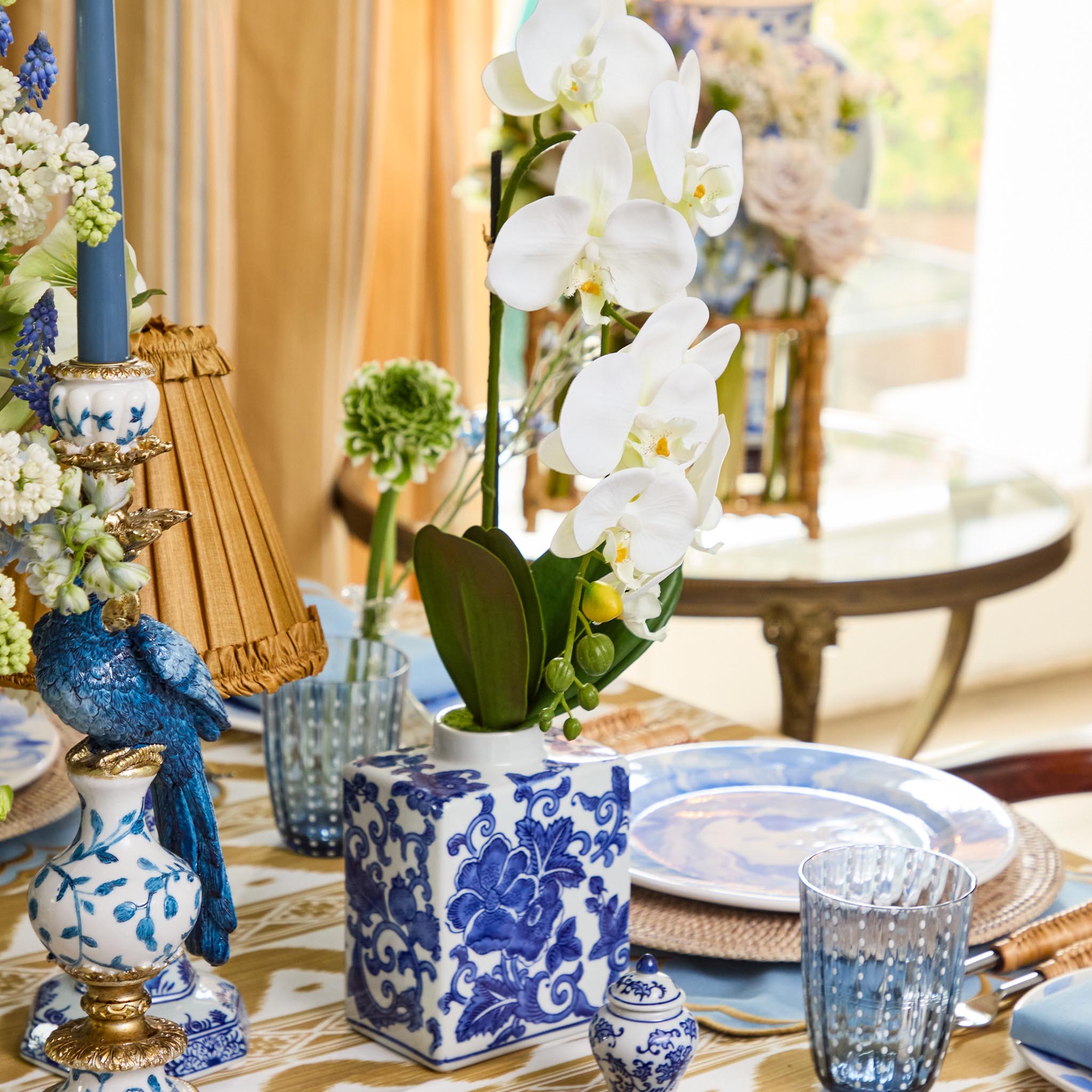 Faux Orchid in Chinoiserie Vase