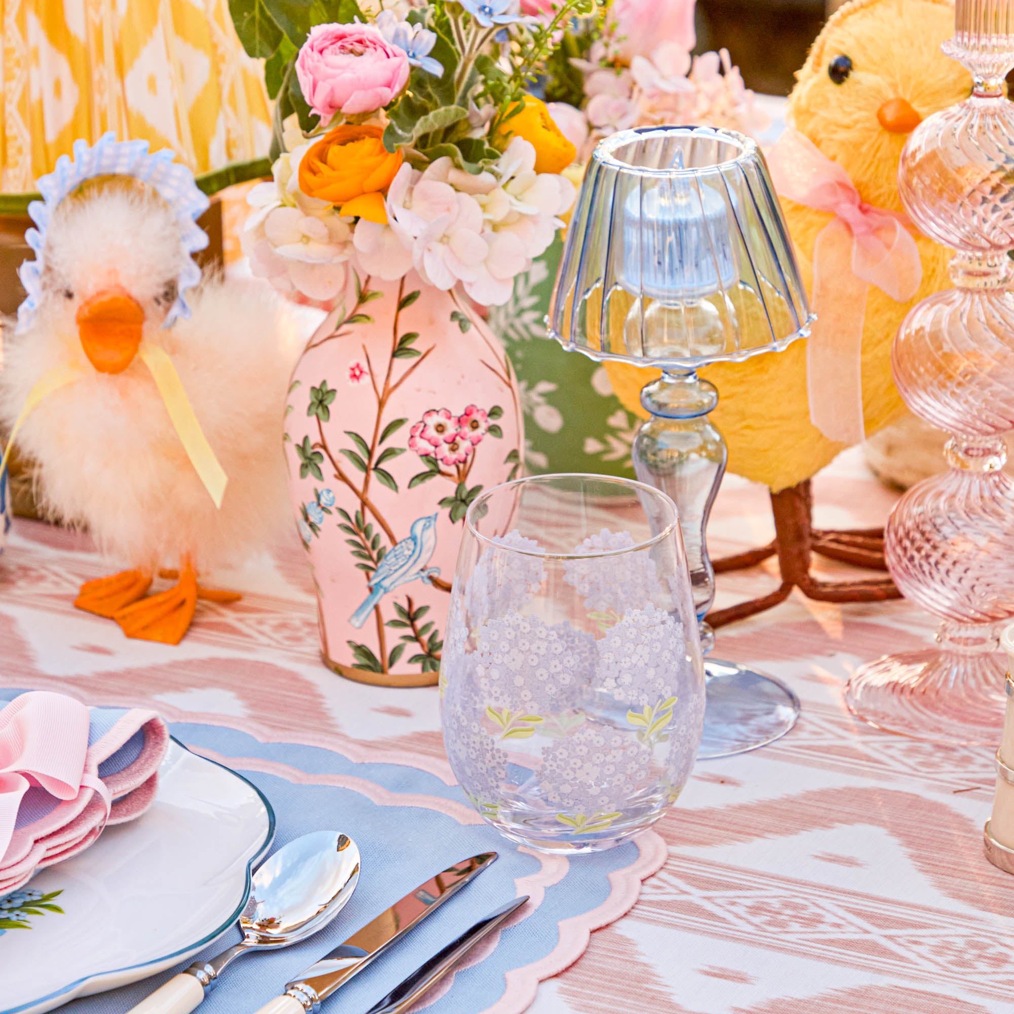 Blue Hydrangea Glasses (Set of 4)