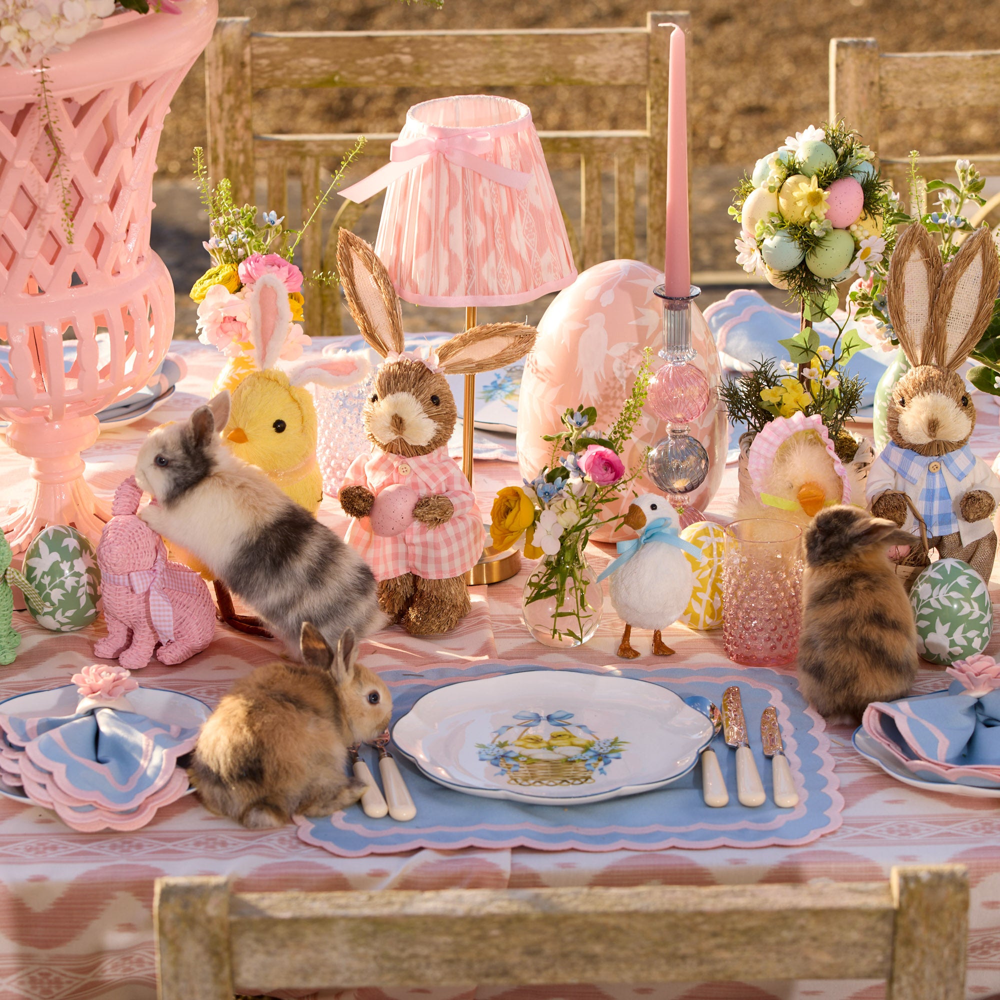 Large Pink Floral Tole Egg