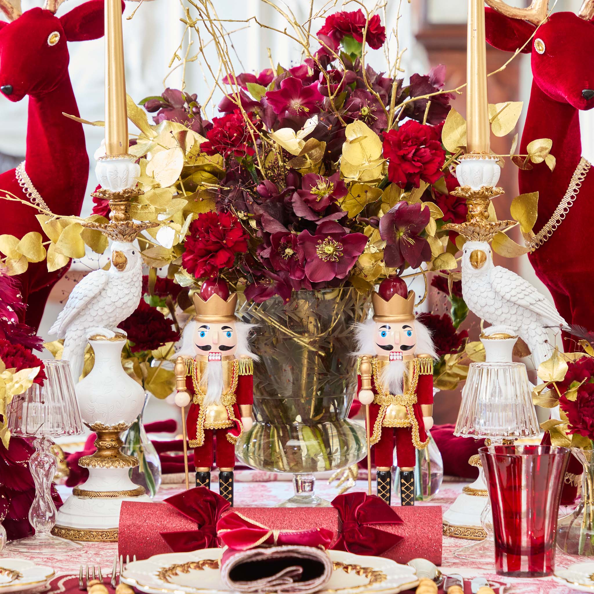 Small White Parrot Candle Holder (Pair)