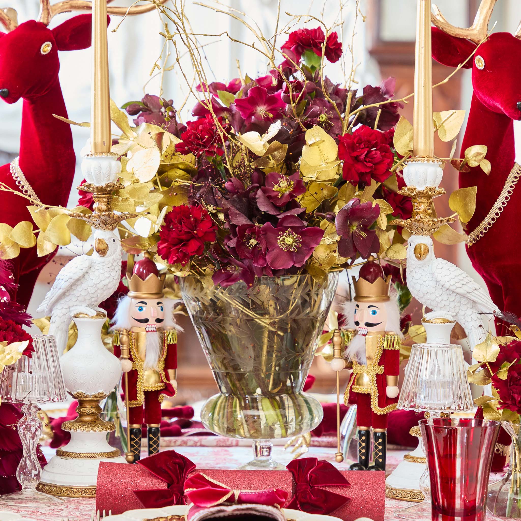 White Parrot Candle Holder (Pair)