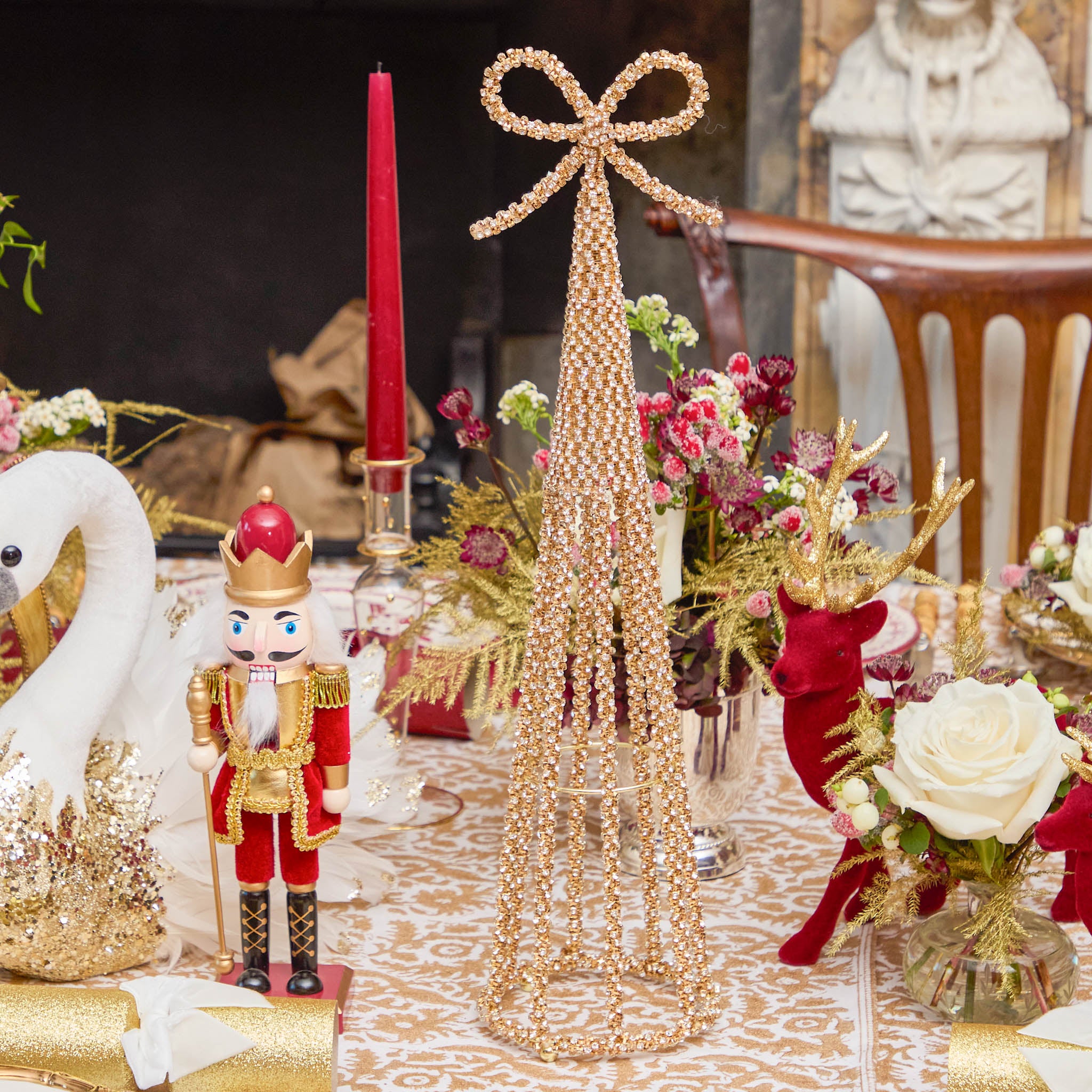 Large Bow Glitter Christmas Tree (Pair)