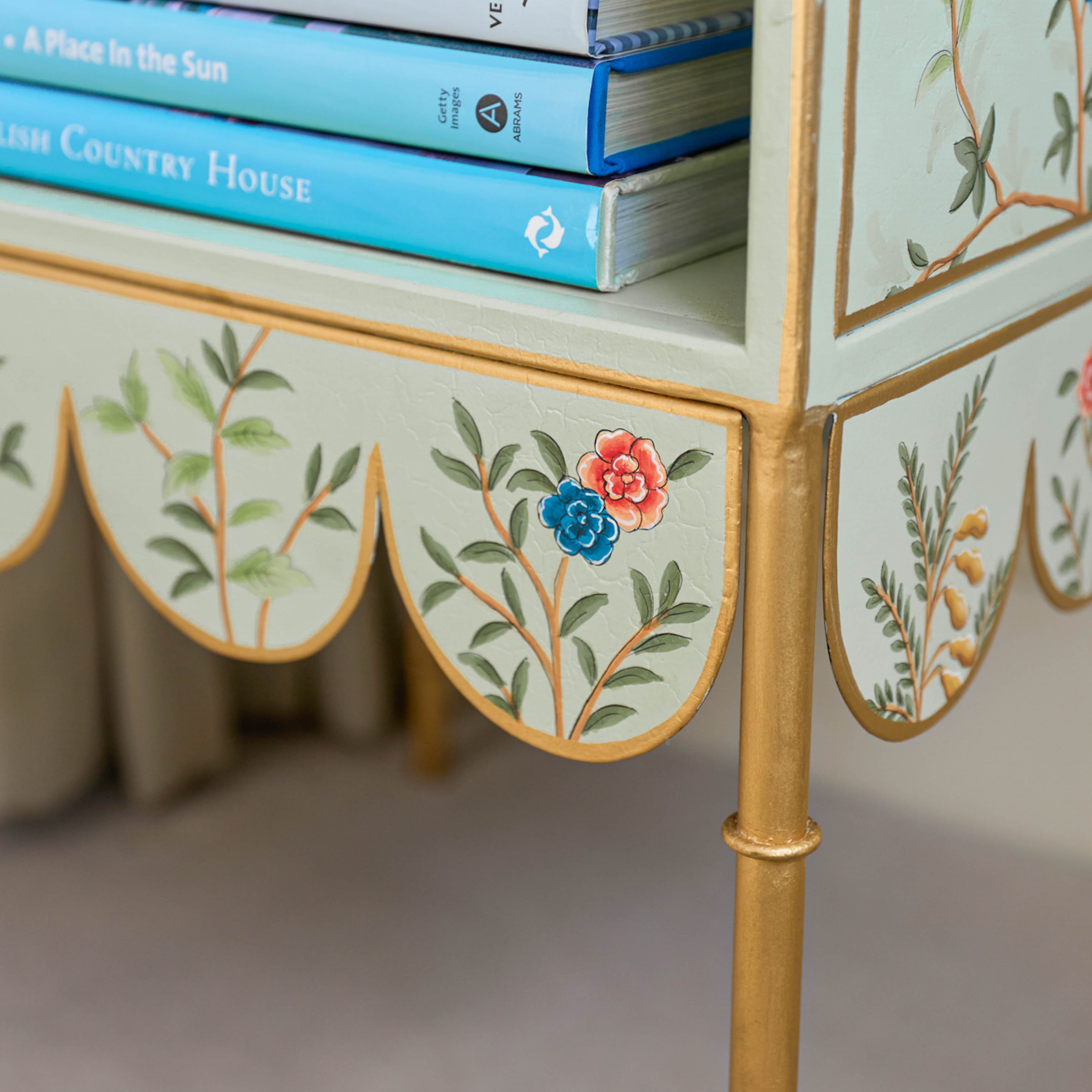 Green Chinoiserie Bedside Table