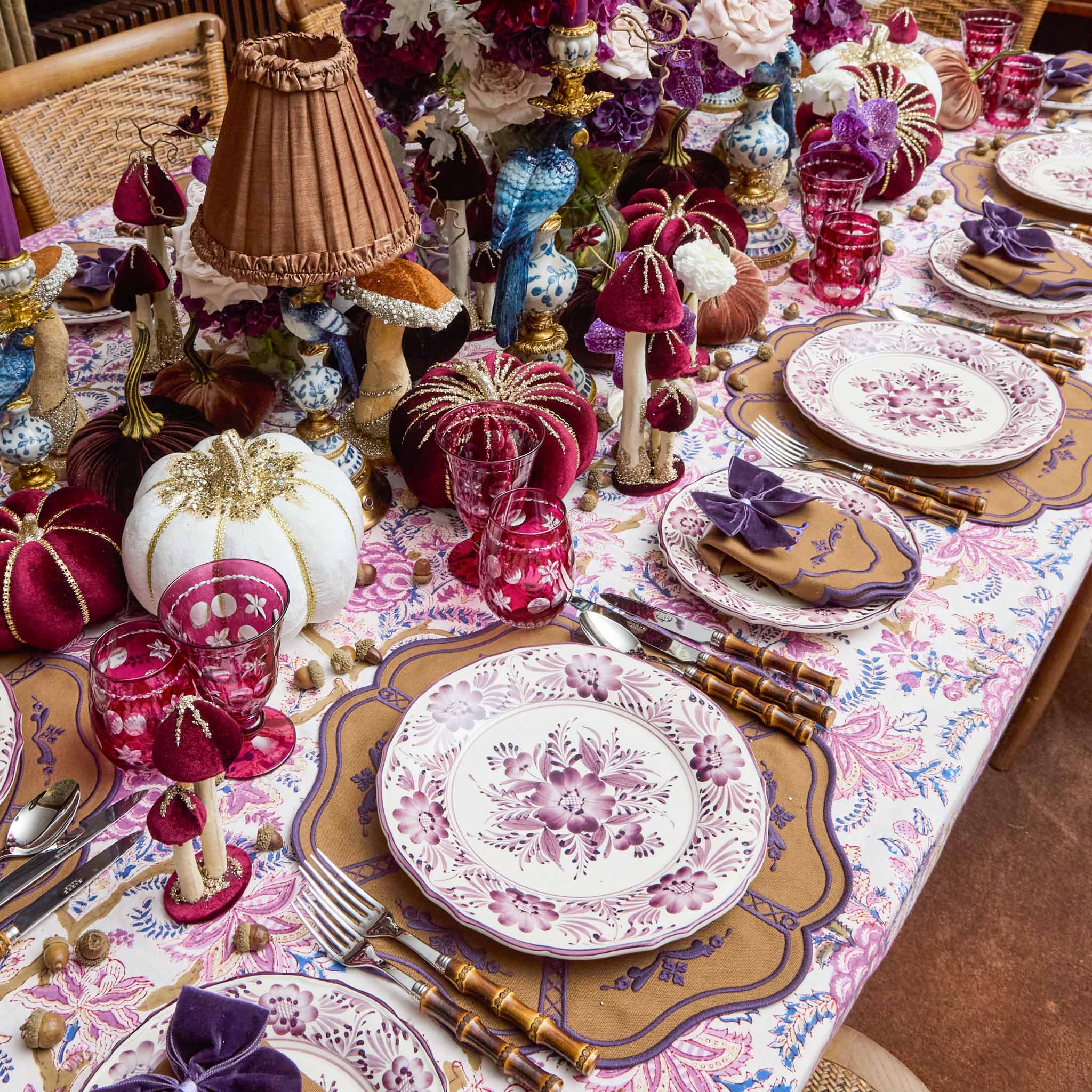 Blue Parrot Candle Holder Set