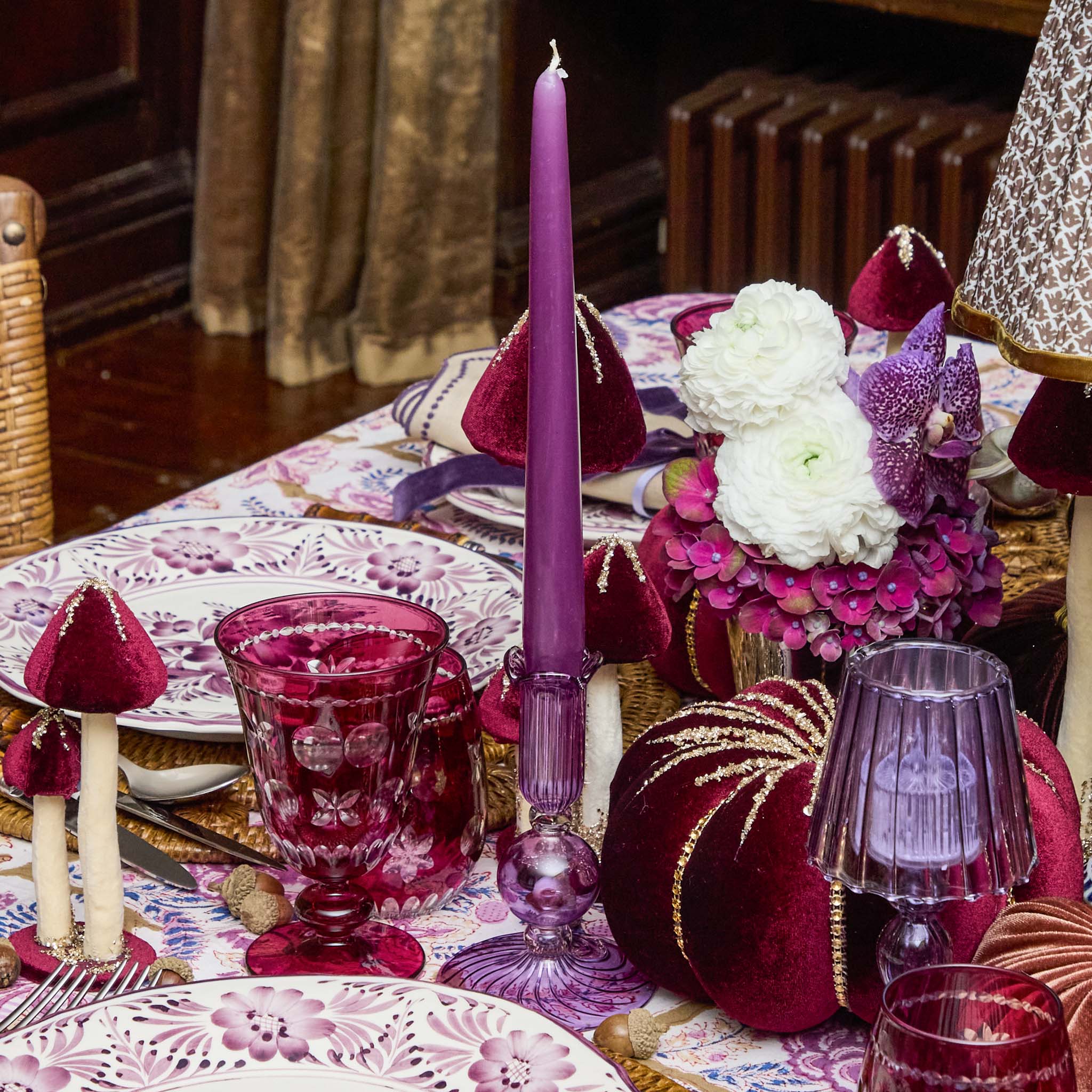 Small Eden Purple Candle Holder (Pair)