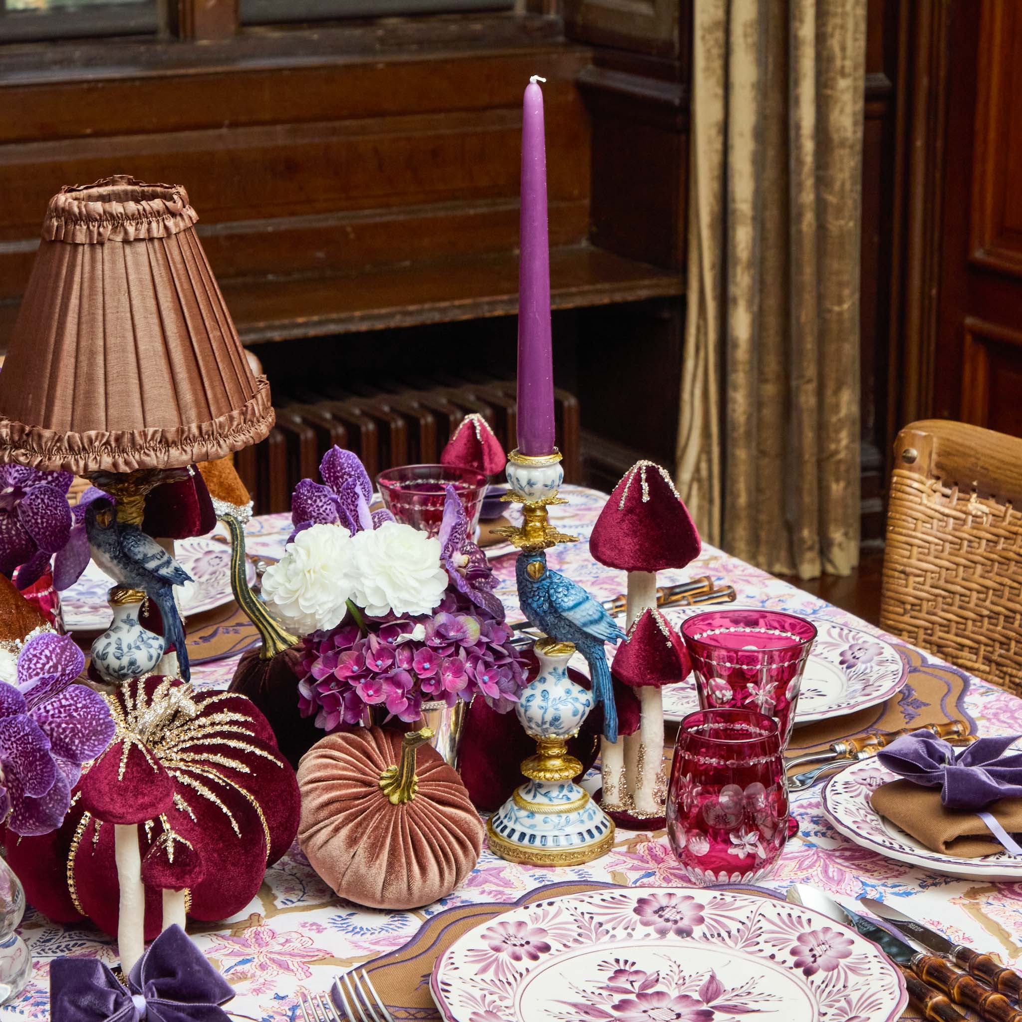 Blue Parrot Candle Holder (Pair)