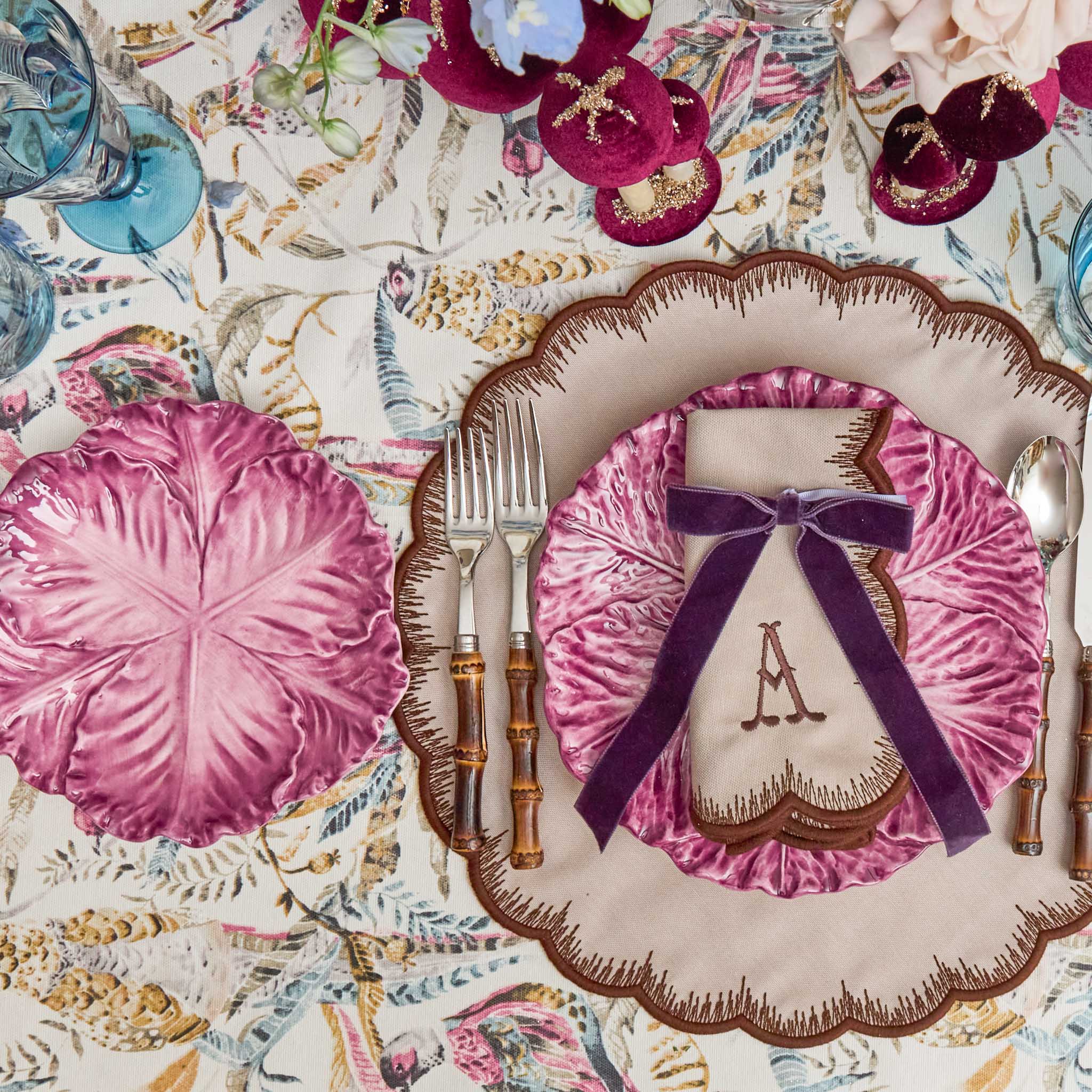 Serena Aubergine Cabbage Starter Plates (Set of 4)