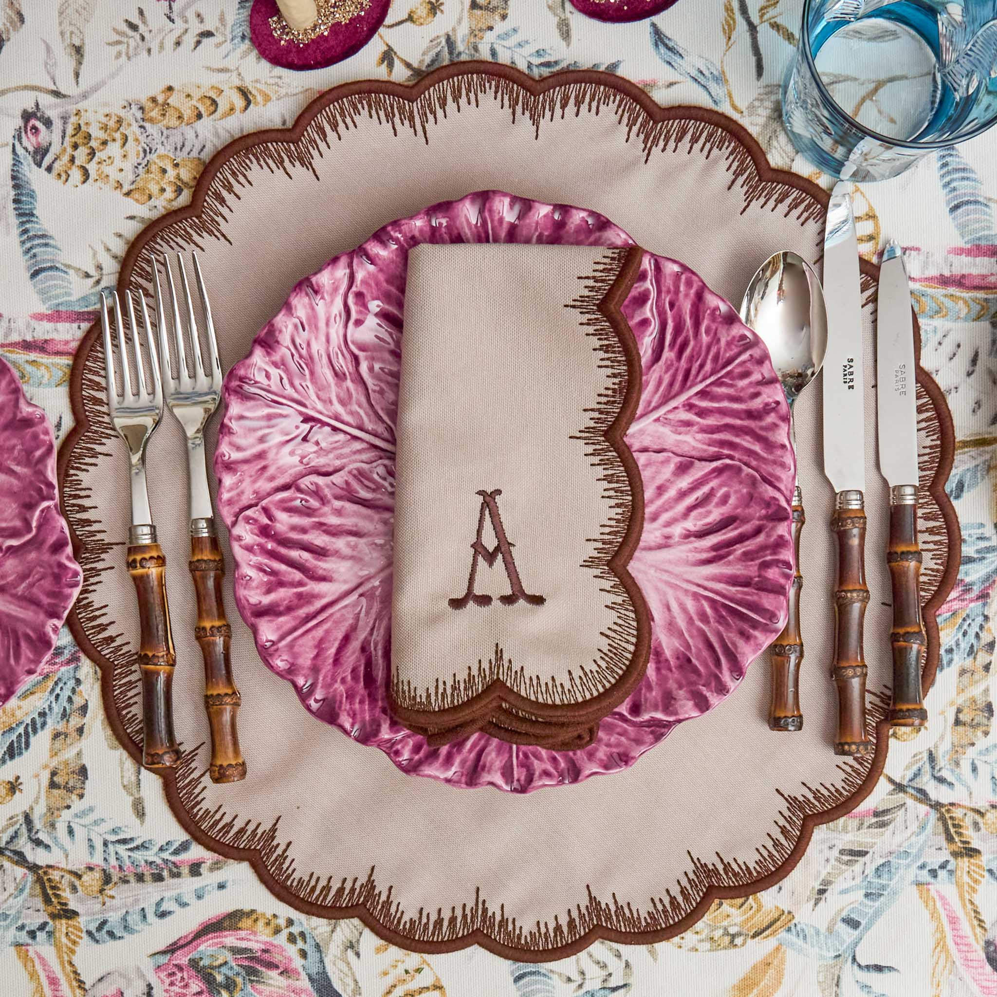 Isabella Taupe & Chocolate Placemats (Set of 4)