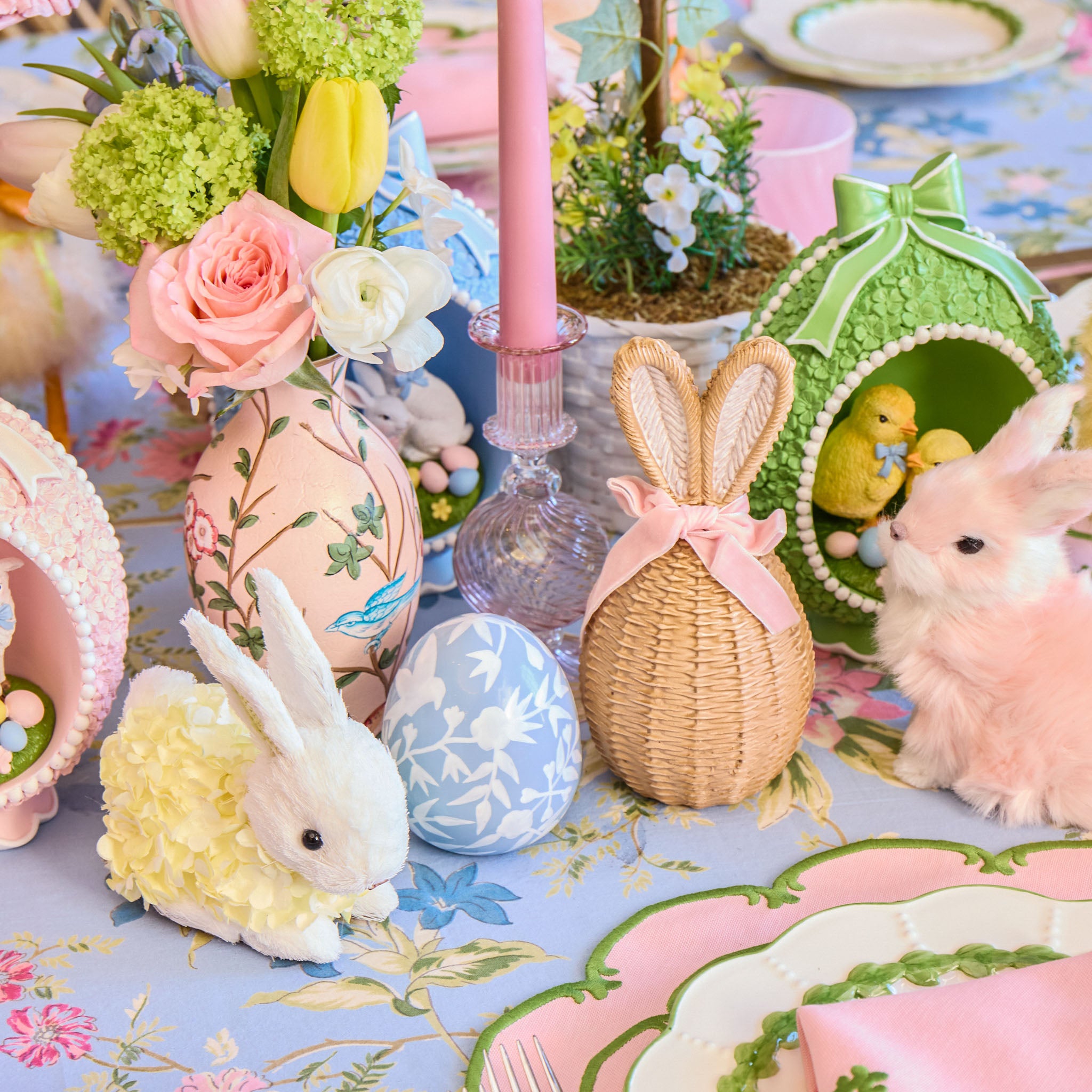 Rattan Eggs with Bunny Ears (Pair)