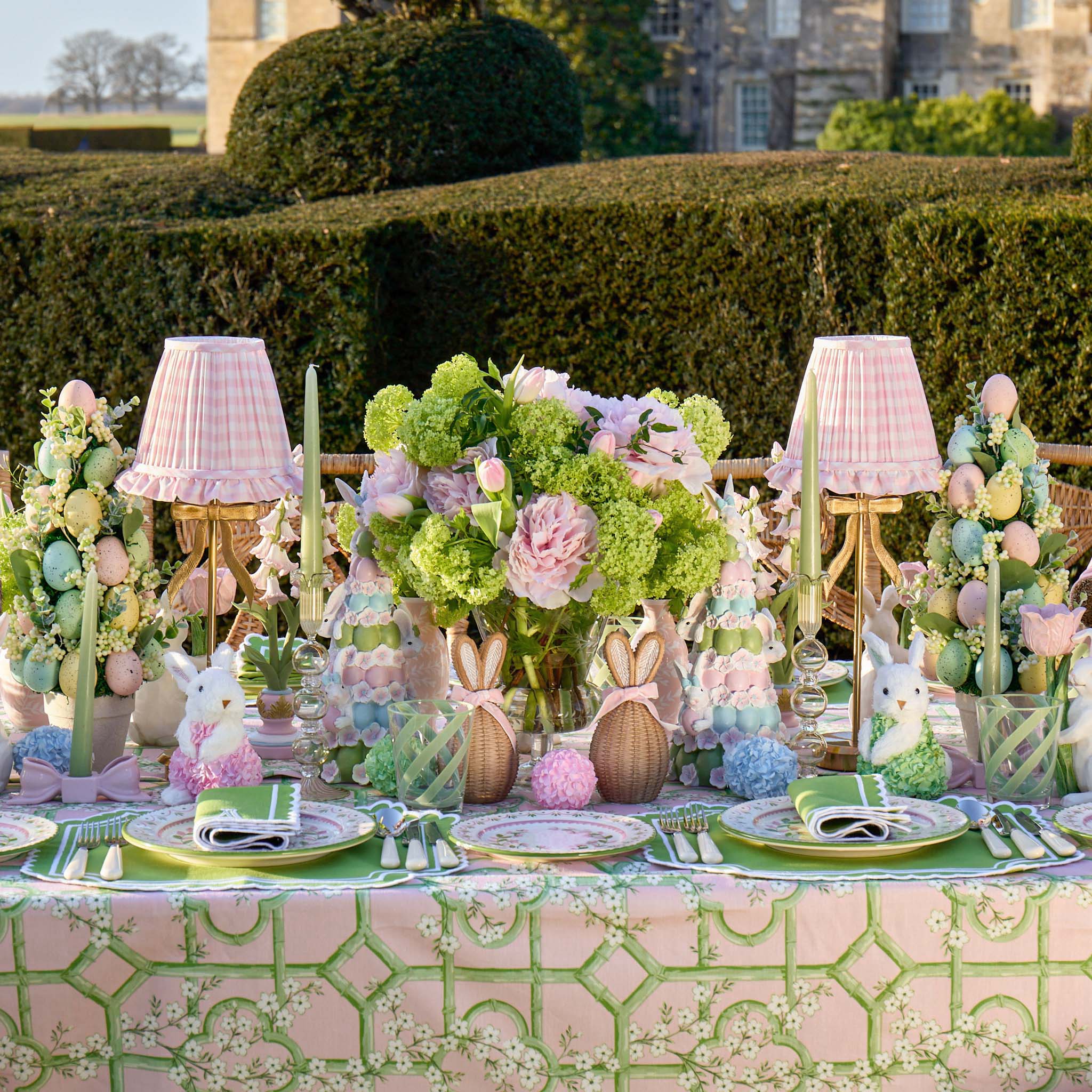 Tall Marilyn Bow Rechargeable Lamp with Pink Gingham Shade (18cm)