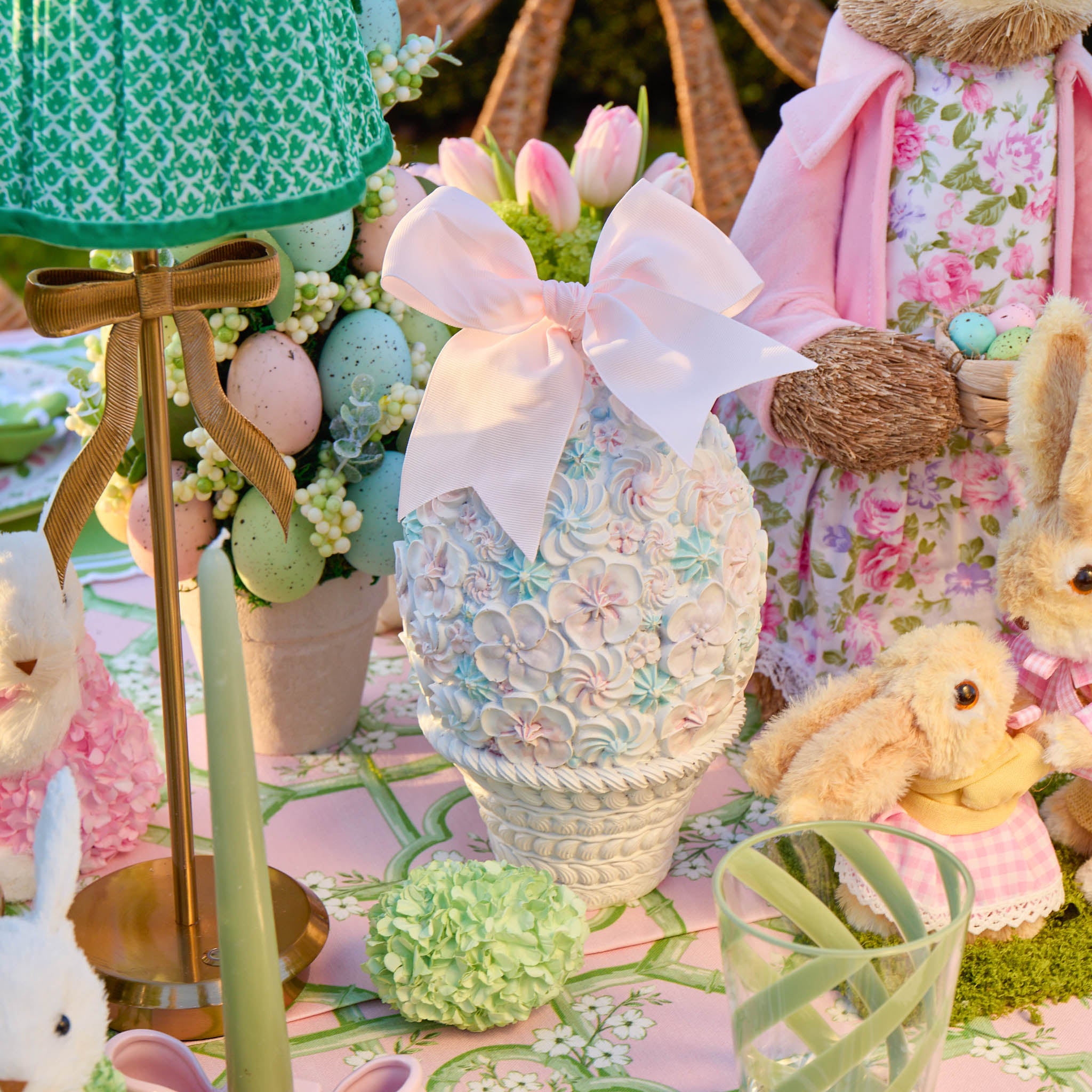 Pastel Large Floral Easter Eggs (Pair)