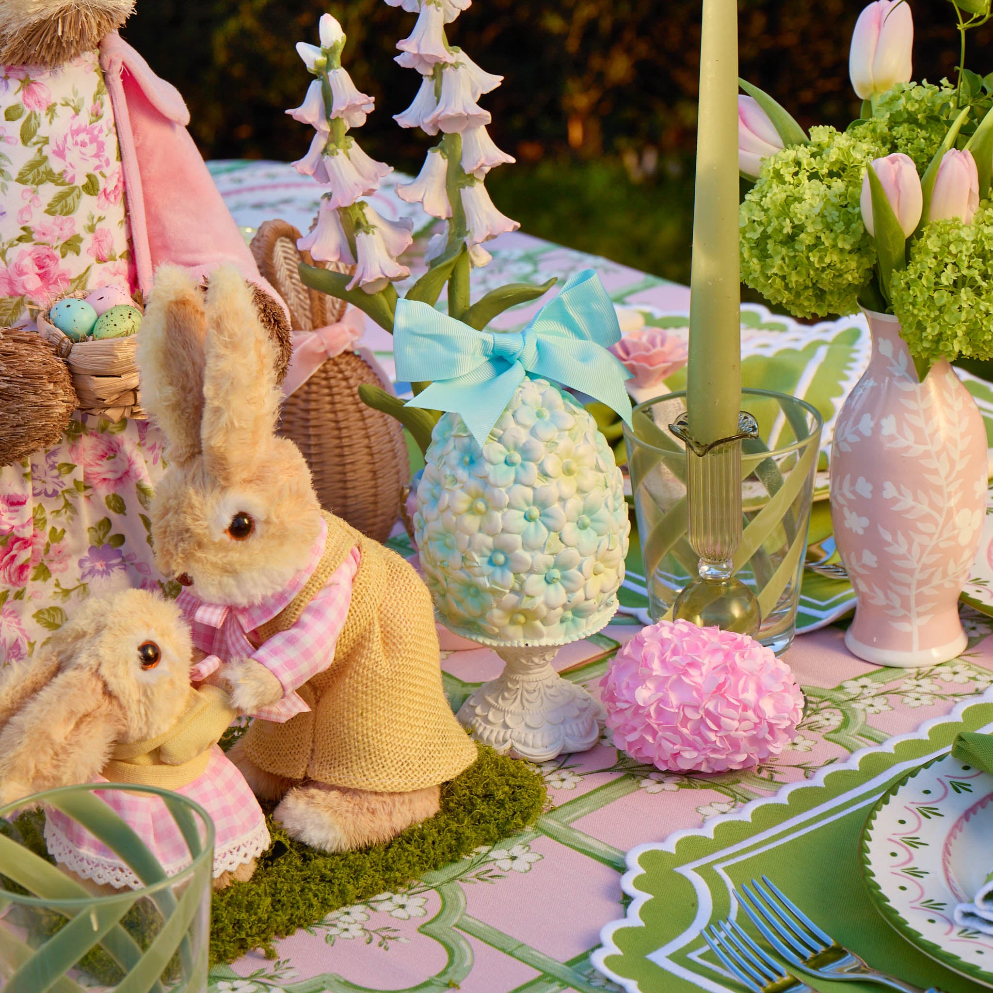 Pink & Blue Floral Easter Egg (Pair)