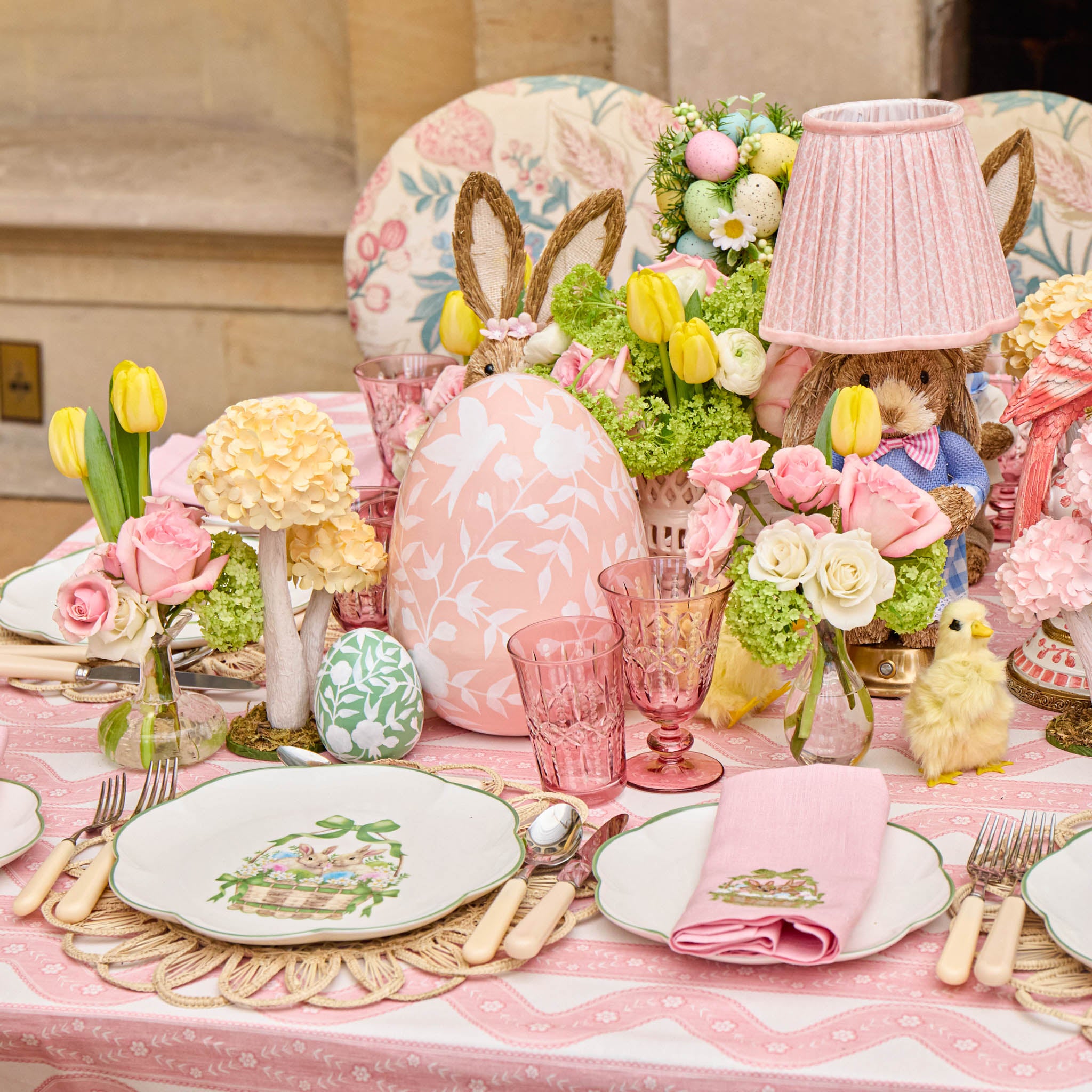 Pink Chloe Engraved Glassware (Set of 8)