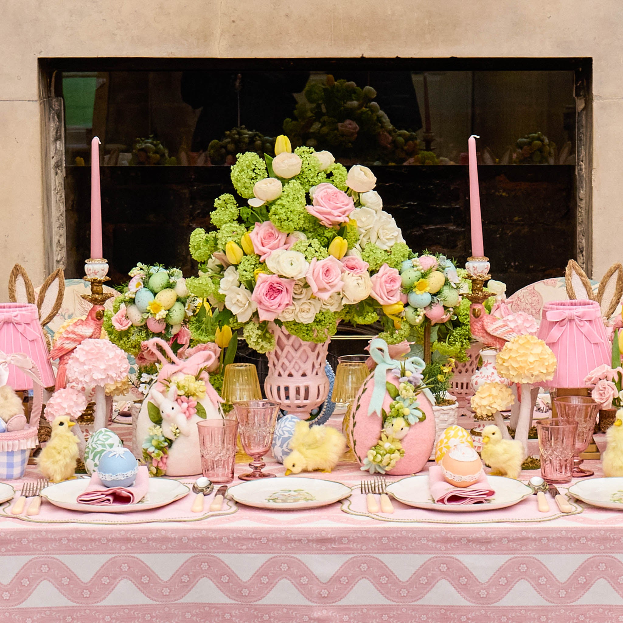 Square Rechargeable Lamp with Pink Velvet Bow Shade (18cm)