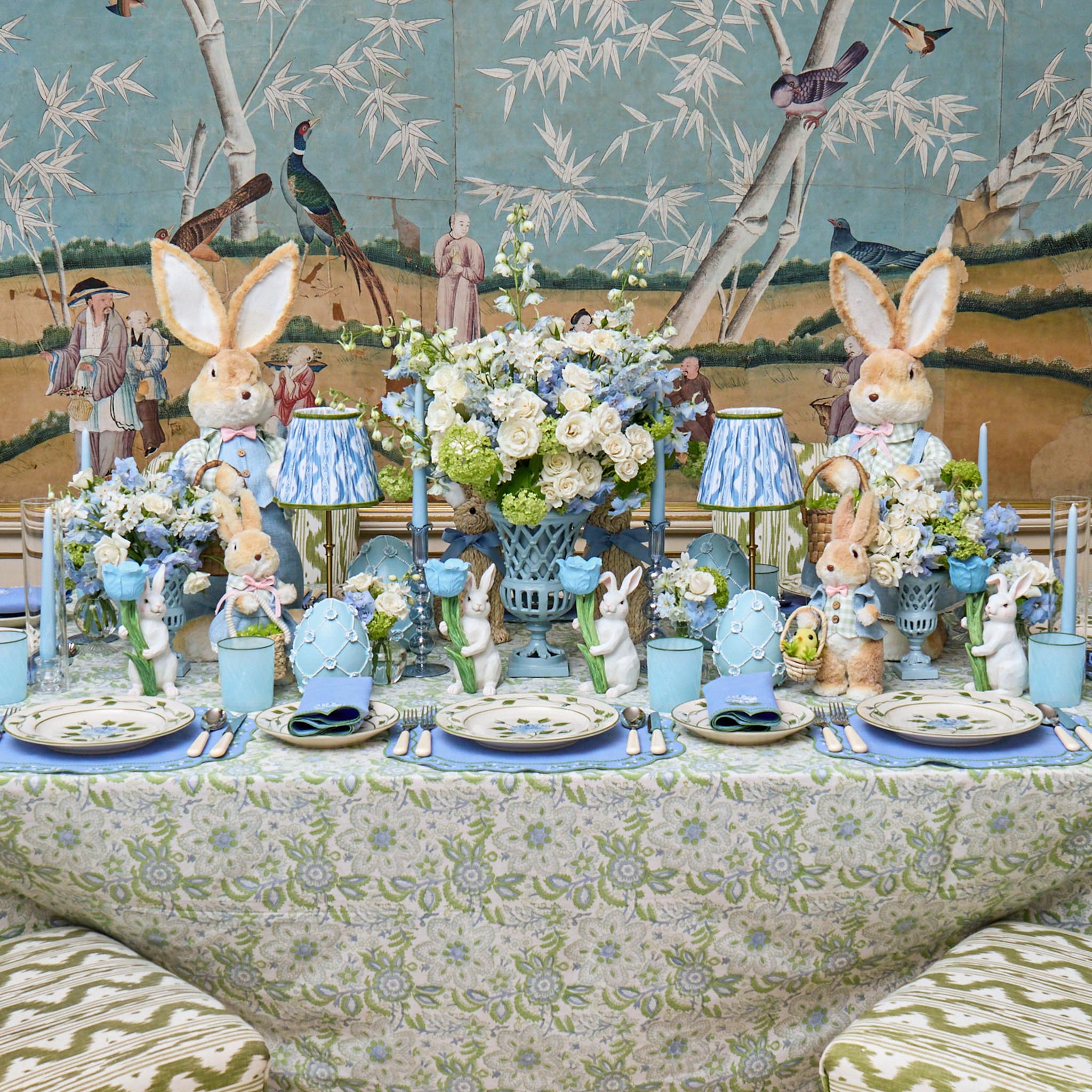 Small Adelaide Soft Blue Lattice Urn Vase