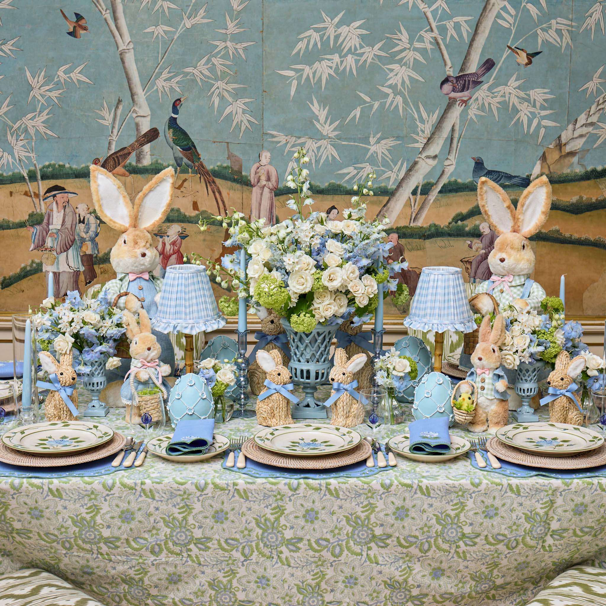 Mr. & Mrs. Rabbit in Blue (Pair)