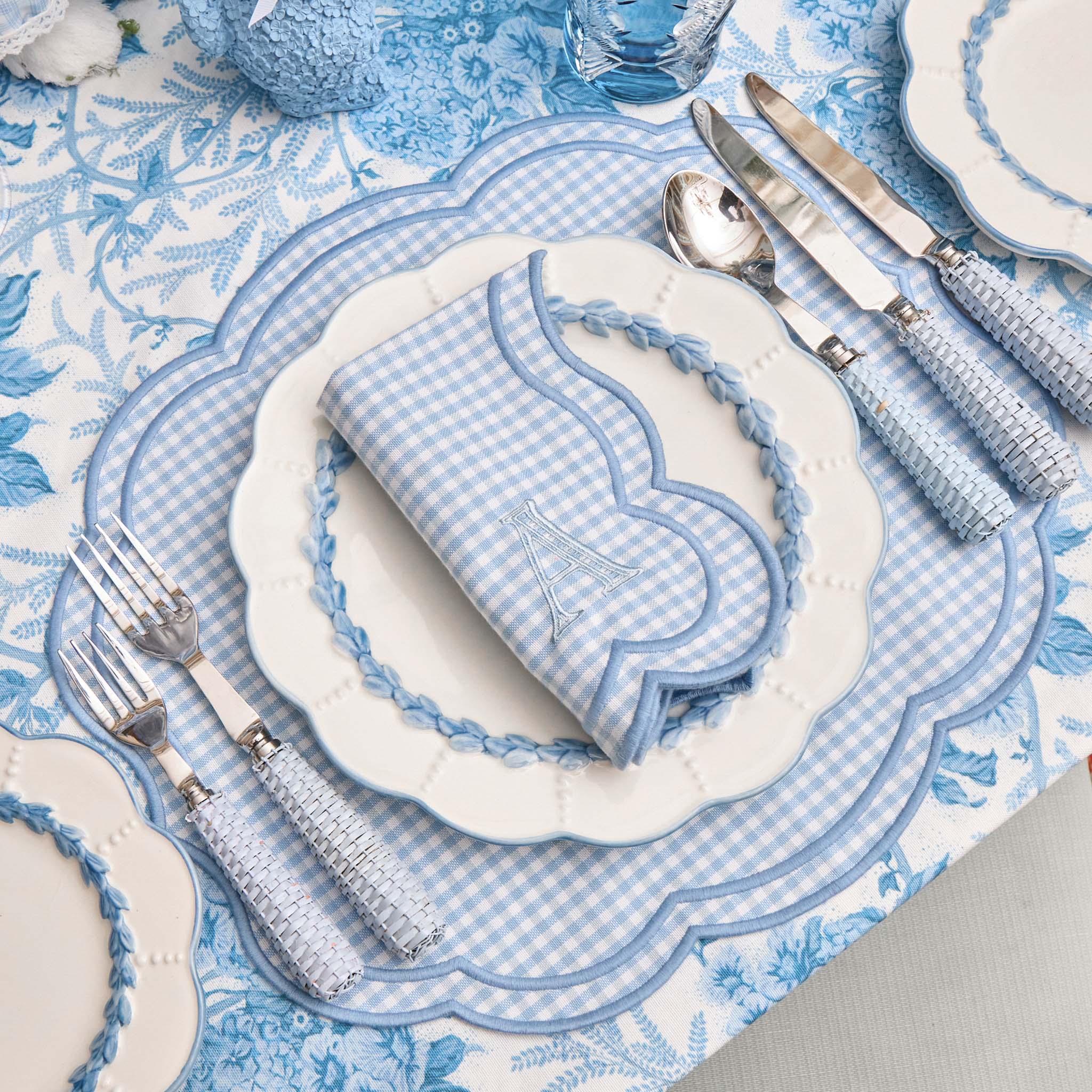 Eloise Blue Gingham Placemats (Set of 4)