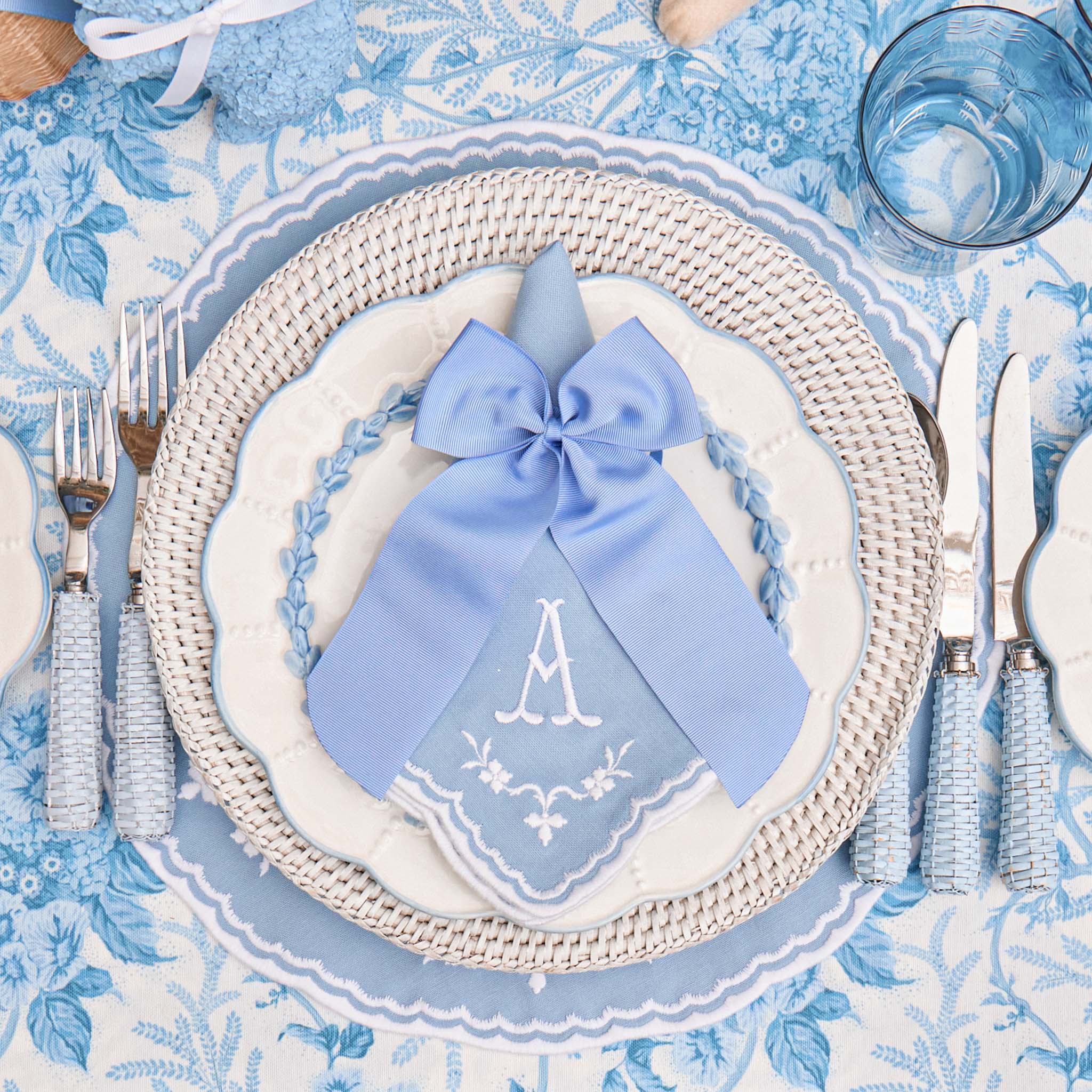 White Rattan Charger Plates (Set of 4)