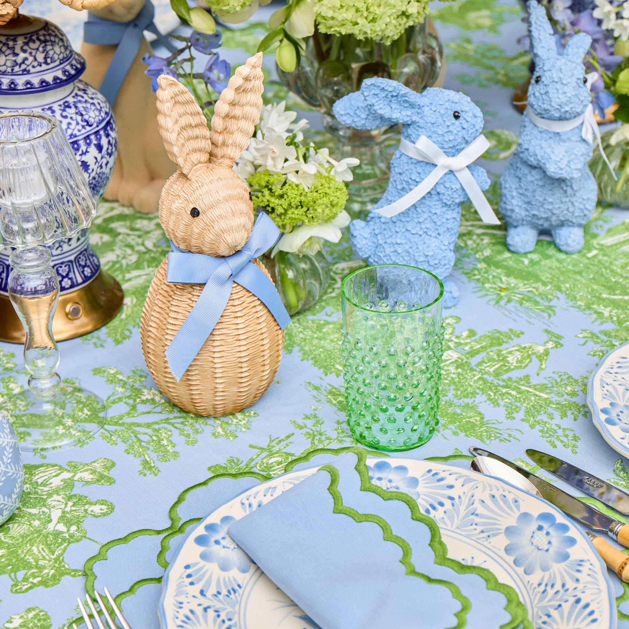 Emerald Hobnail Glasses & Jug Set