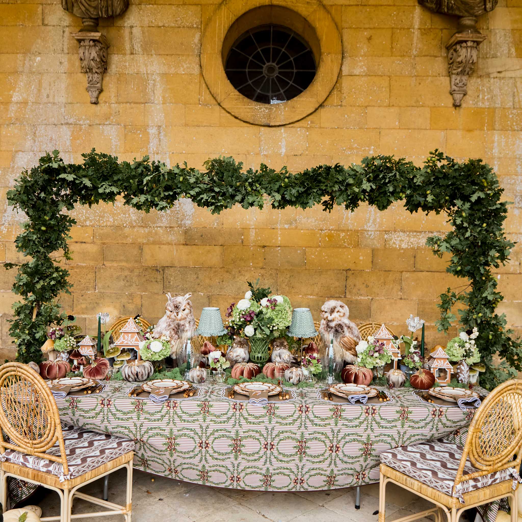 Mini Caramel Chinoiserie Pagoda Lantern (Pair)