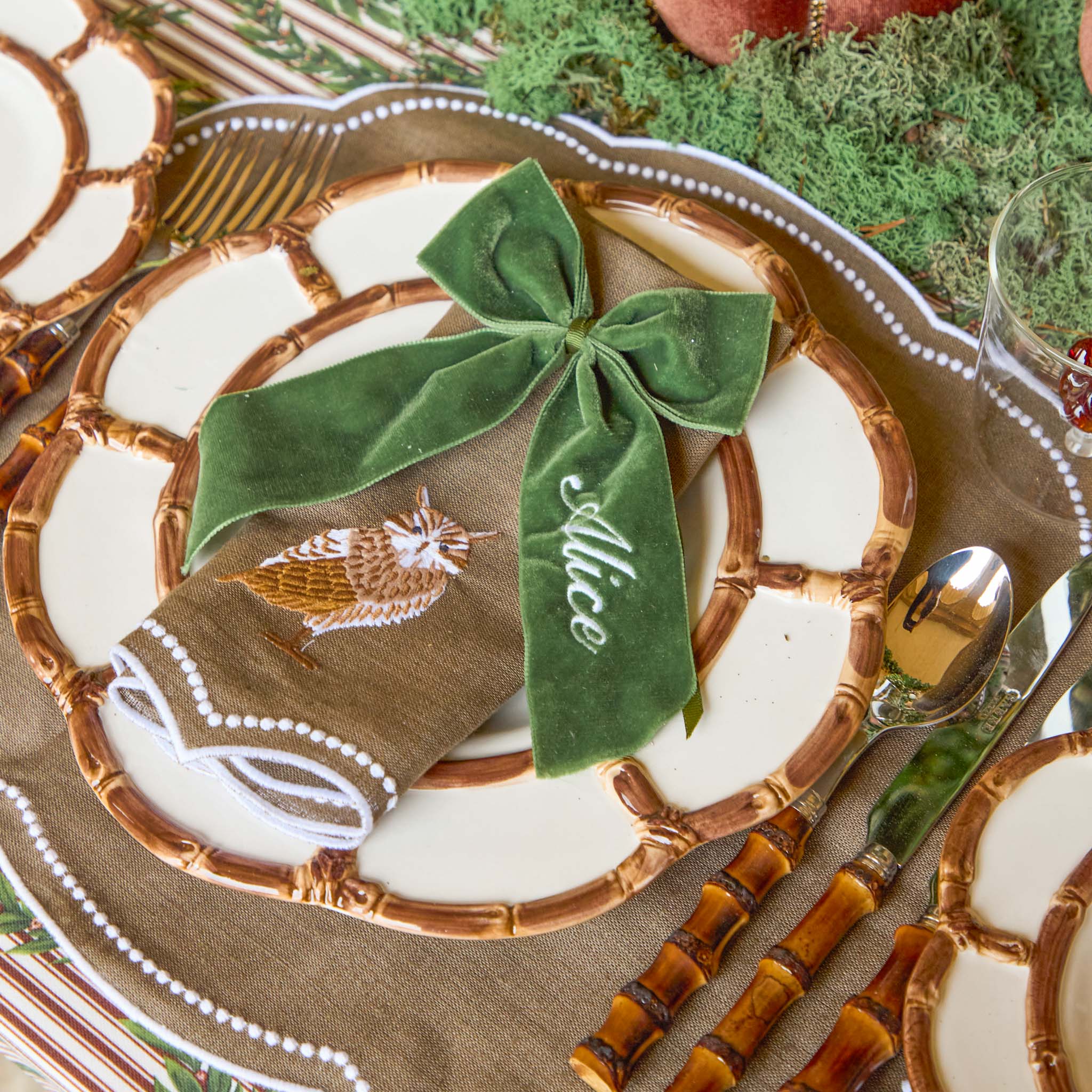 Personalisable Forest Green Bow