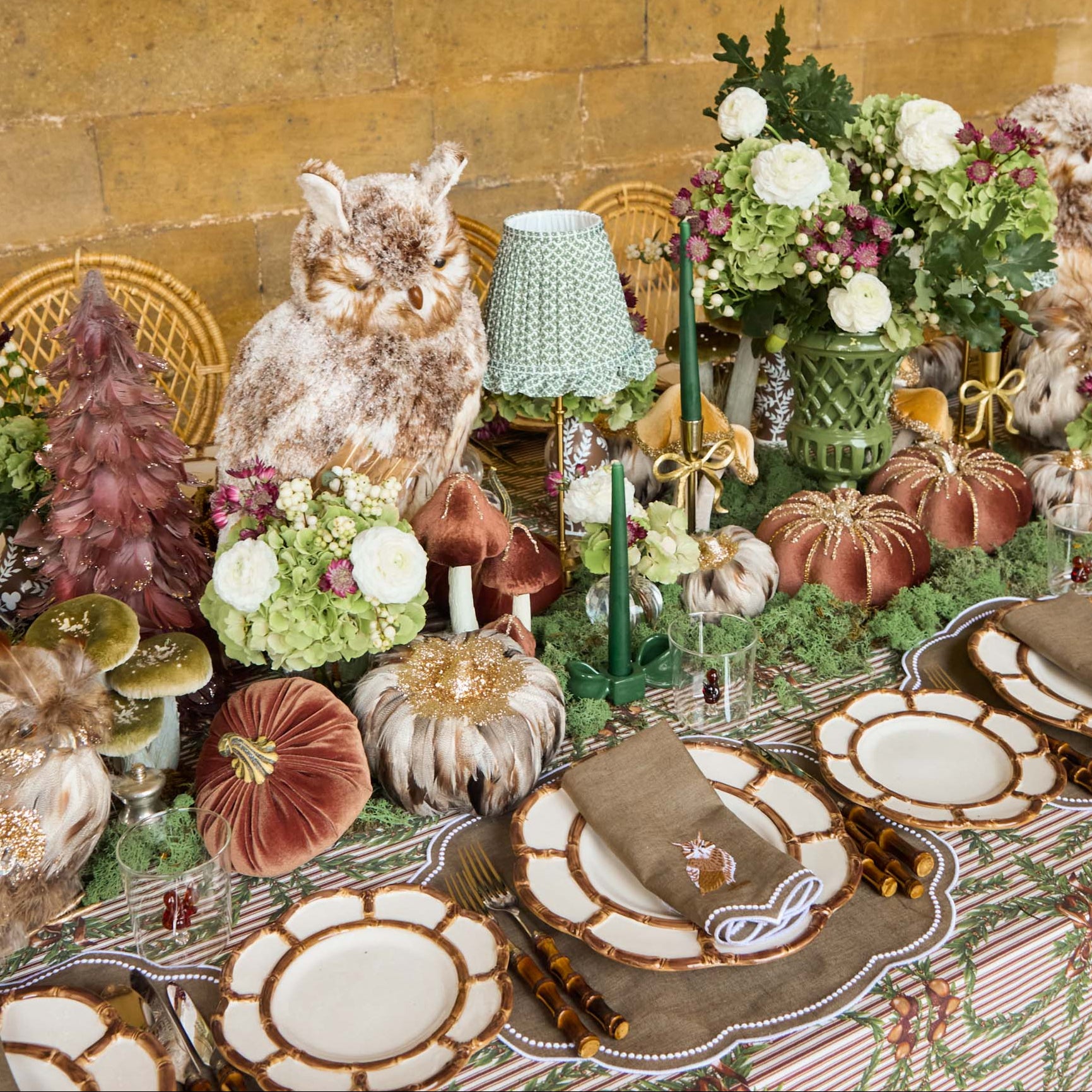 Petal Burnt Bamboo Dinner Plate