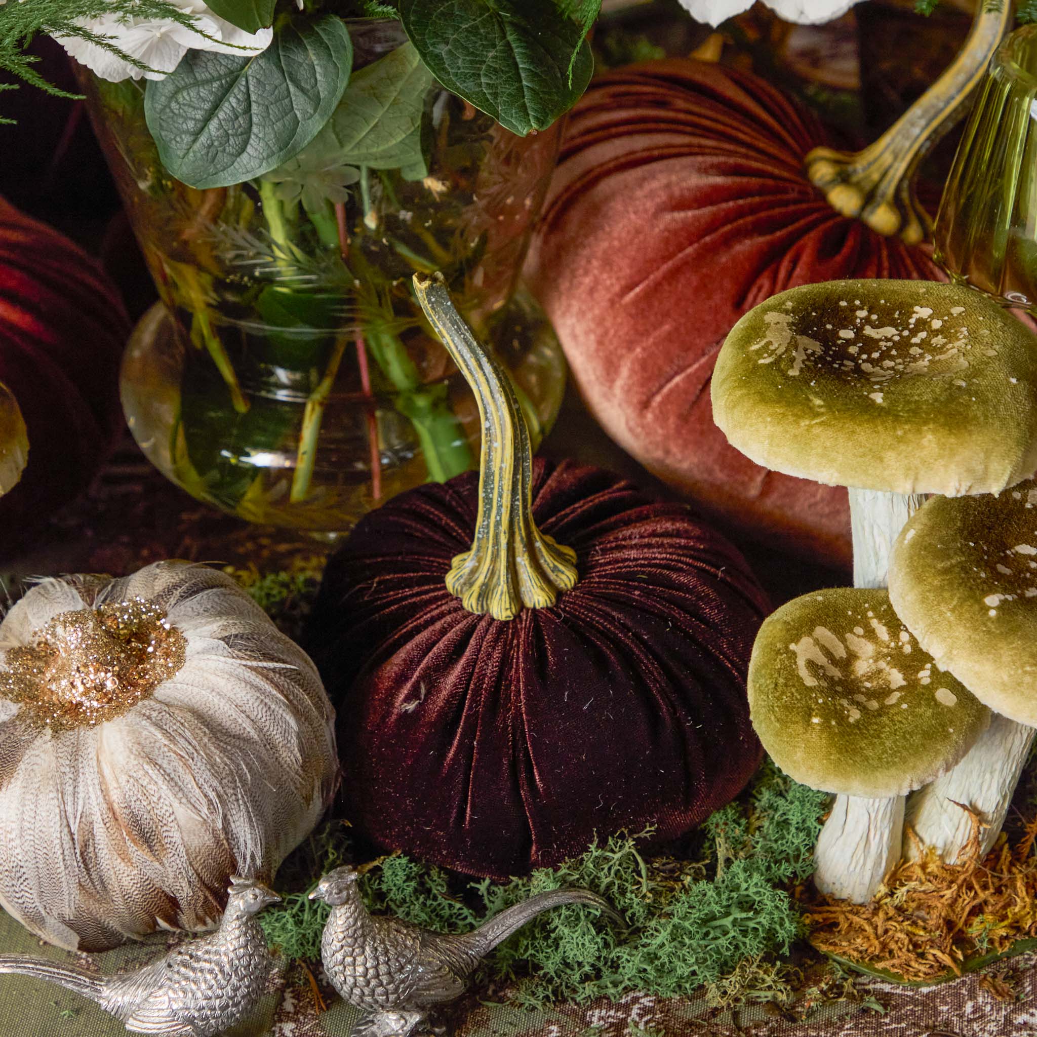Brown Velvet Pumpkin Family