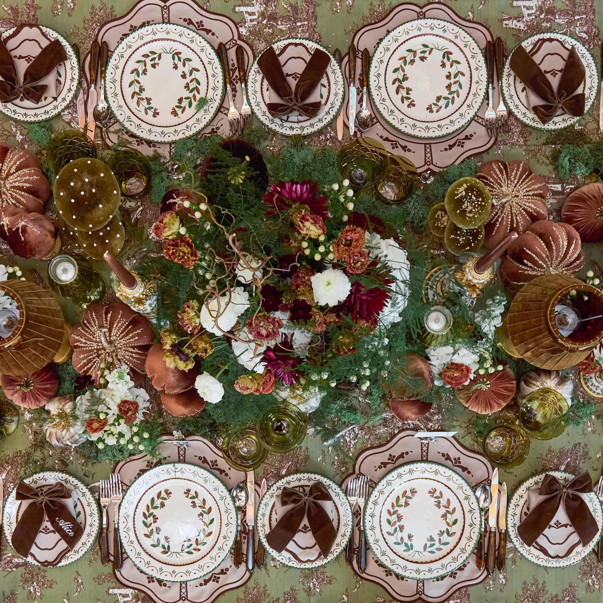 Brown Velvet Pumpkin Family