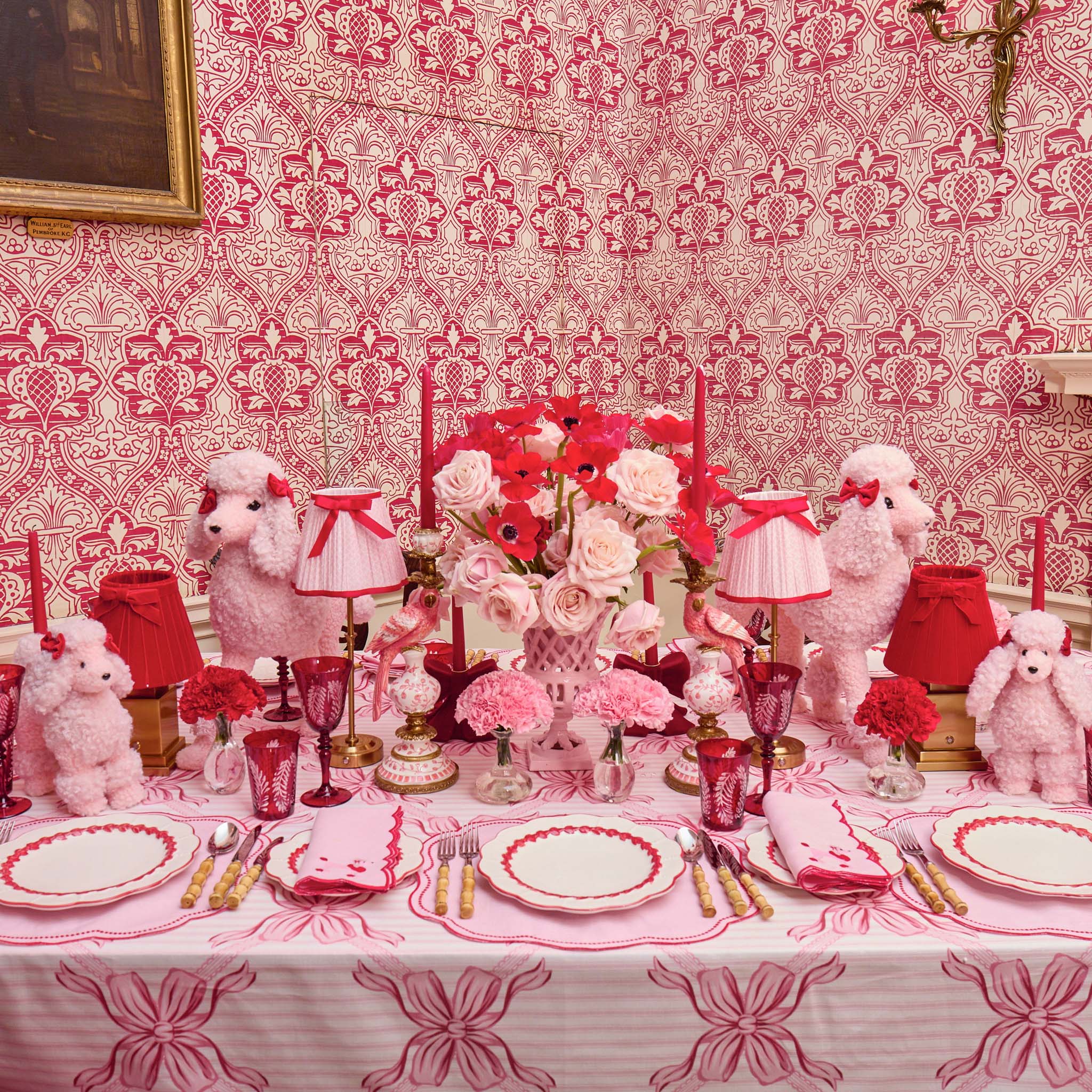 Pink Parrot Candle Holders (Pair)