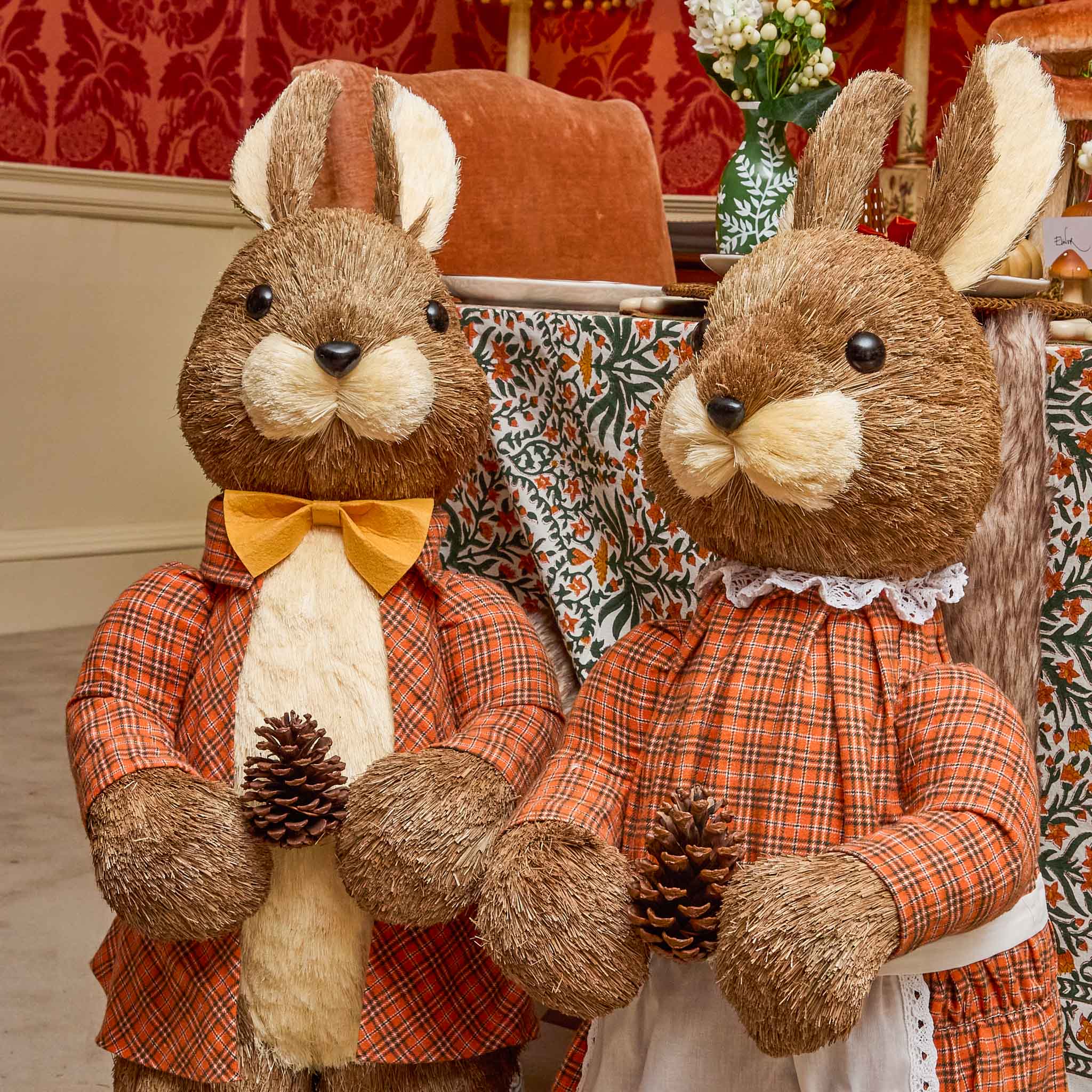 Extra Large Mr. & Mrs. Fall Squirrel (Pair)