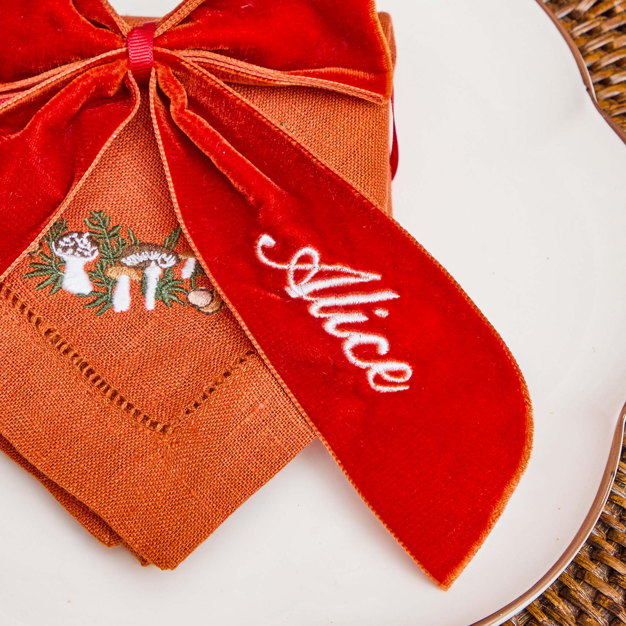 Personalisable Burnt Orange Bow