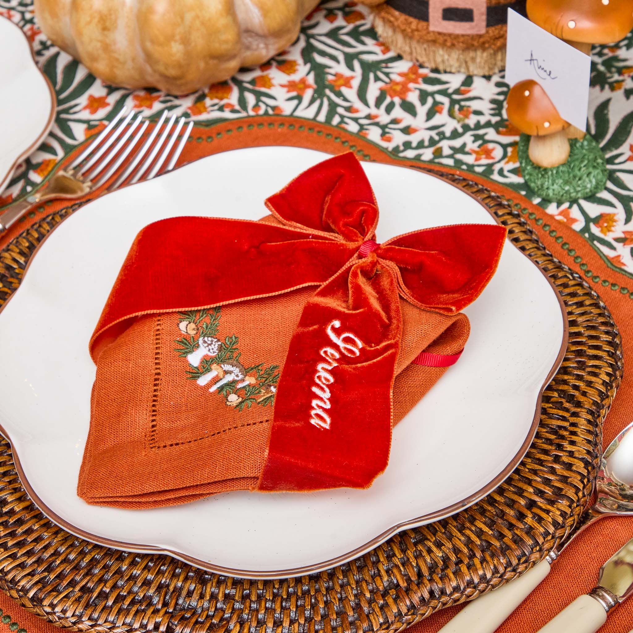 Personalisable Burnt Orange Bow