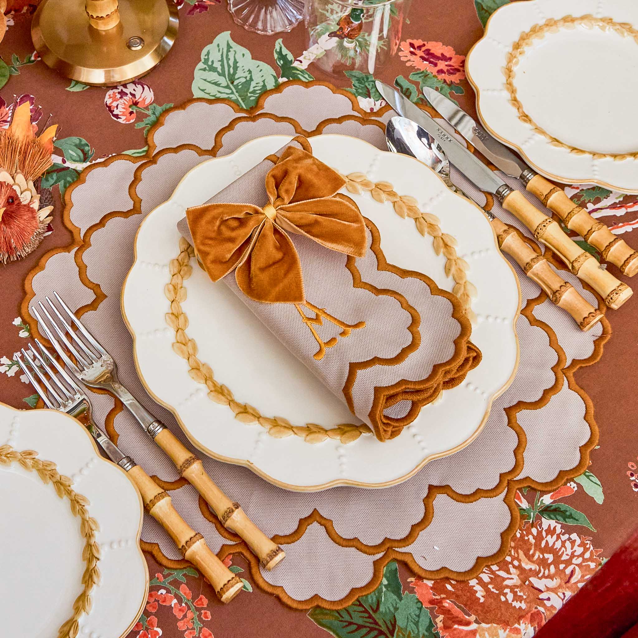 Mustard Velvet Napkin Bows (Set of 4)