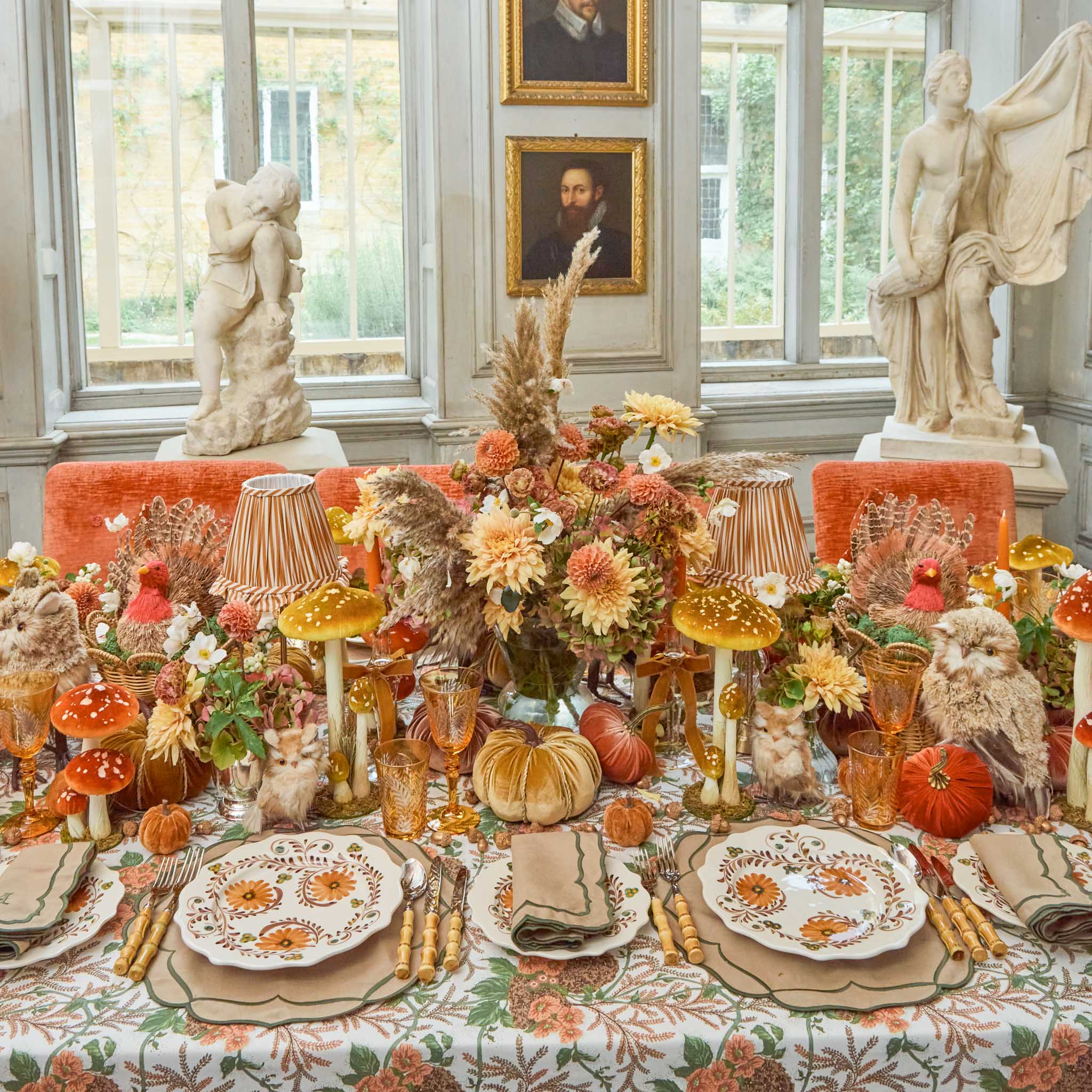 Orange Velvet Pumpkin Family