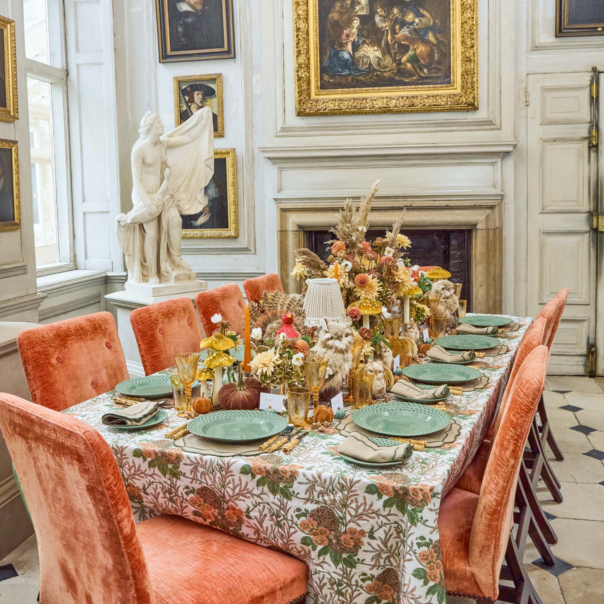 Elizabeth Sand & Green Placemats (Set of 4)