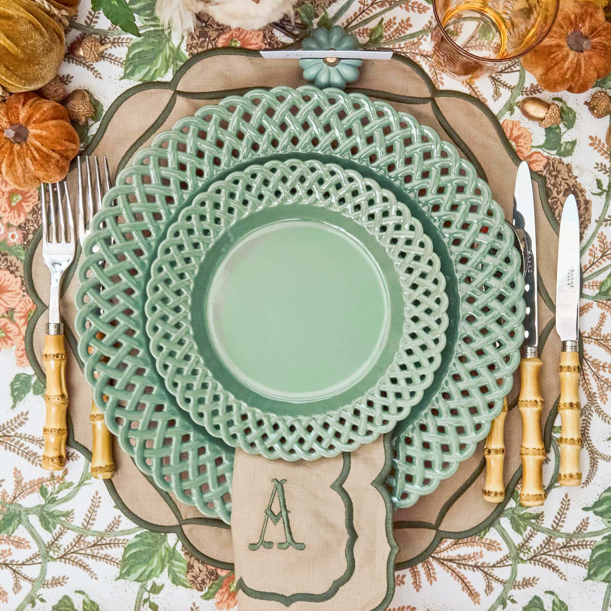 Sage Basketweave Starter Plate