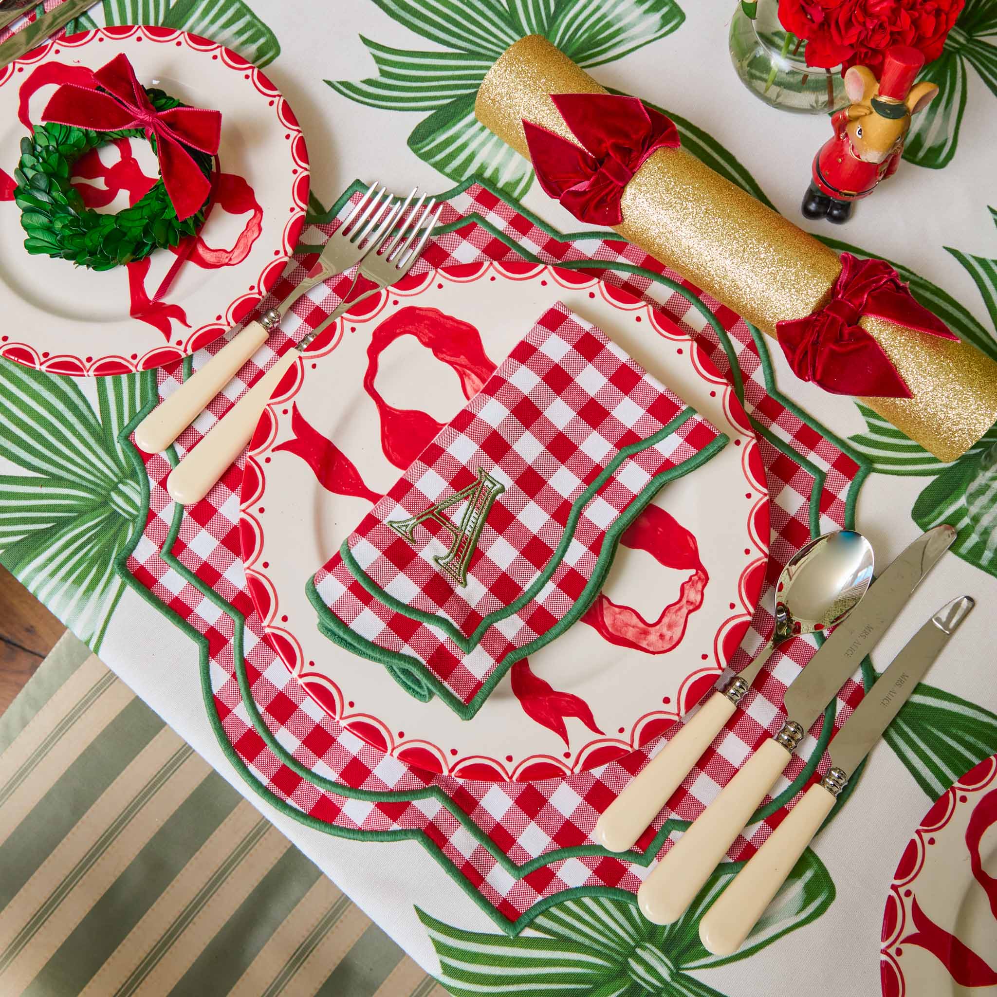 Felix Red & Green Gingham Napkins (Set of 4)