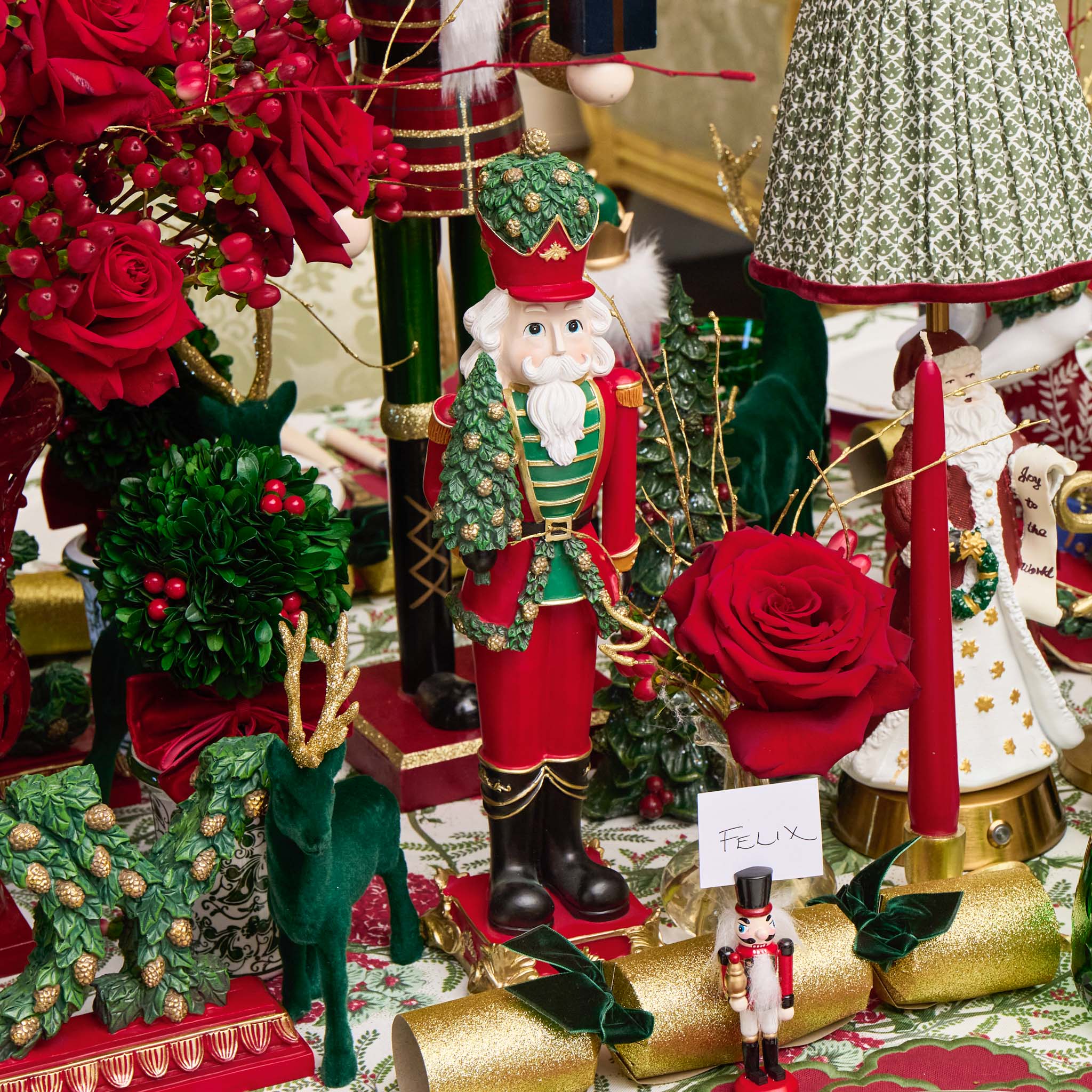Large Christmas Nutcrackers with Trees (Pair)
