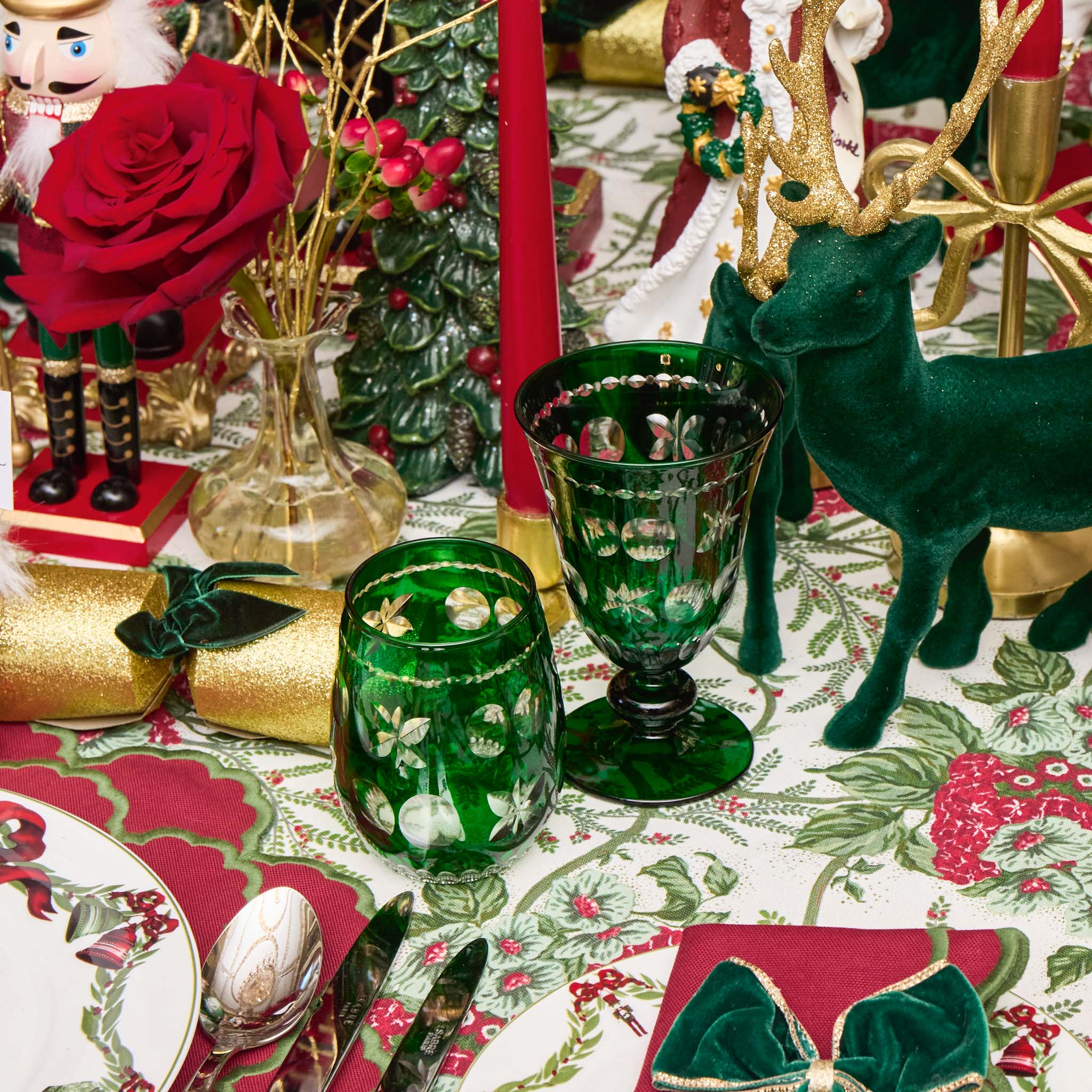 Emerald Anita Engraved Water Glass (Set of 4)