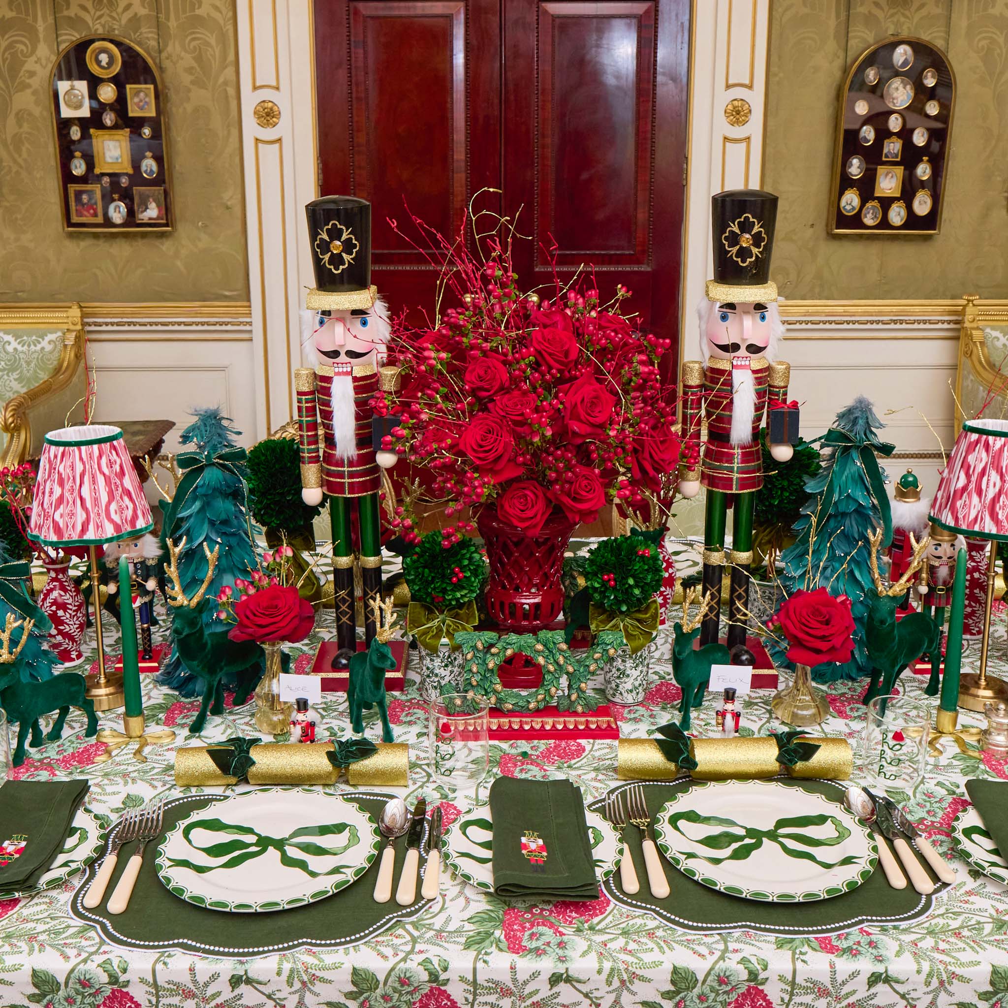 Red & Green Ikat Lampshade (18cm)