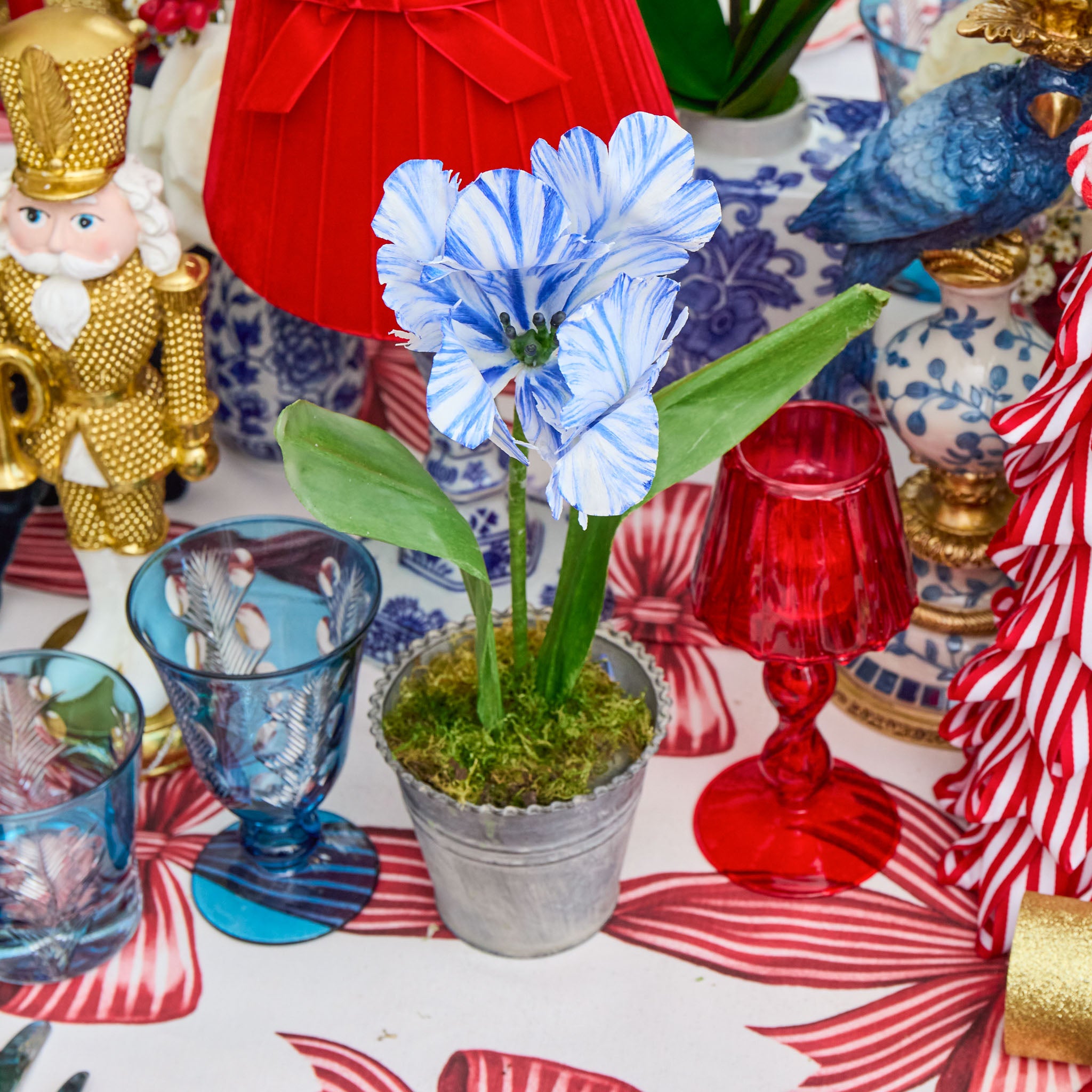 Mrs. Alice Handpainted Blue Tulip