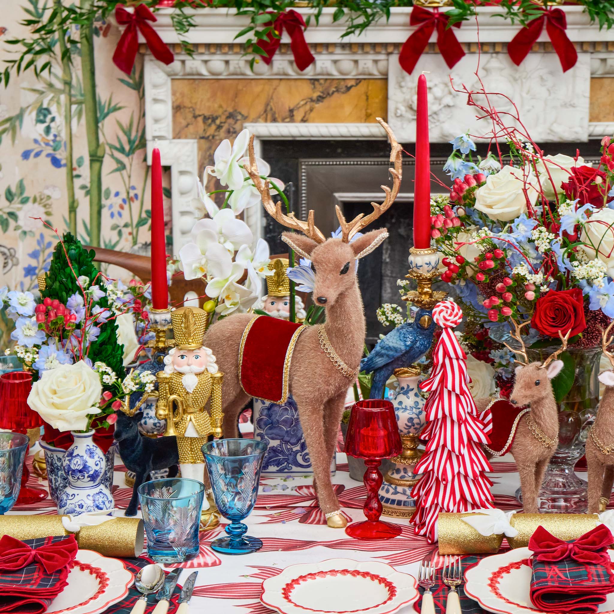 Blue Parrot Candle Holder (Pair)