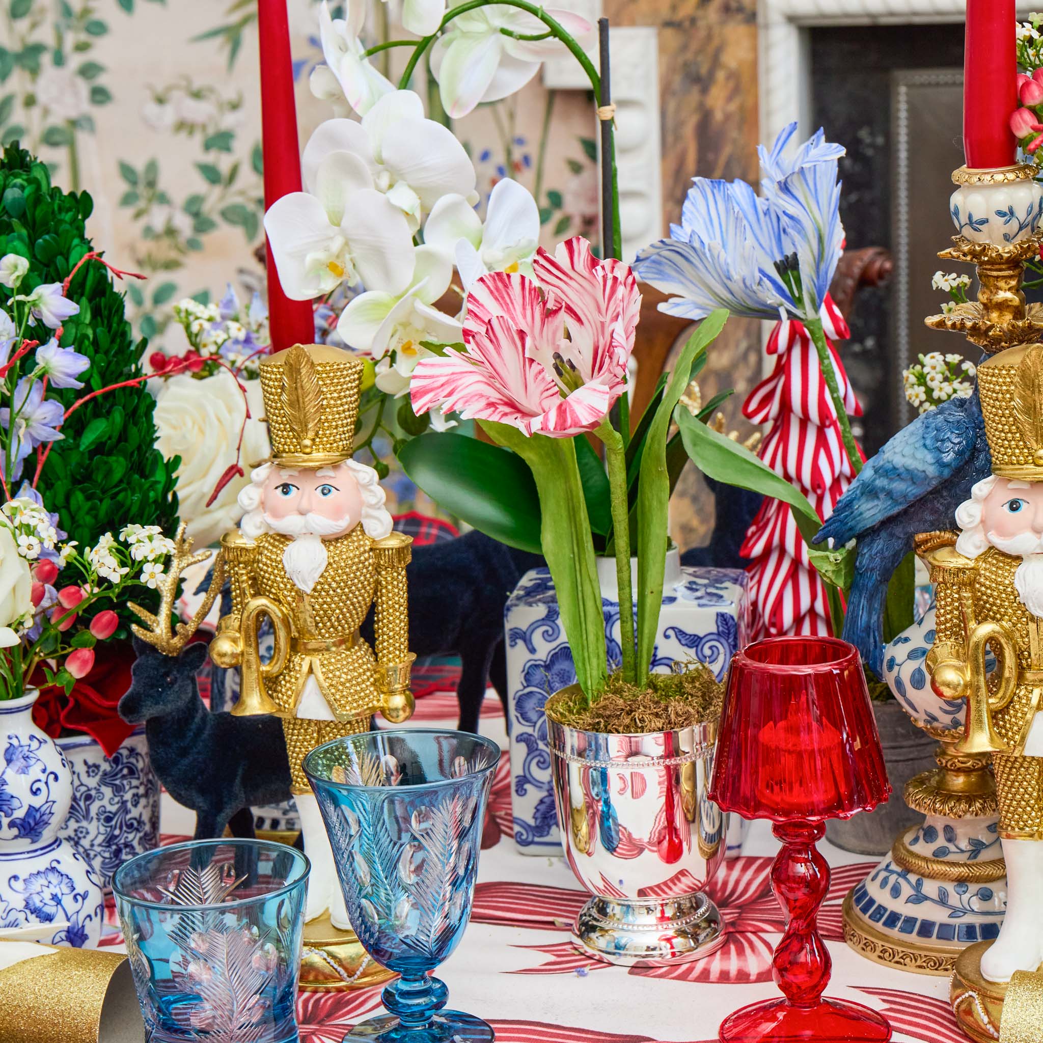 Mrs. Alice Handpainted Blue Tulip