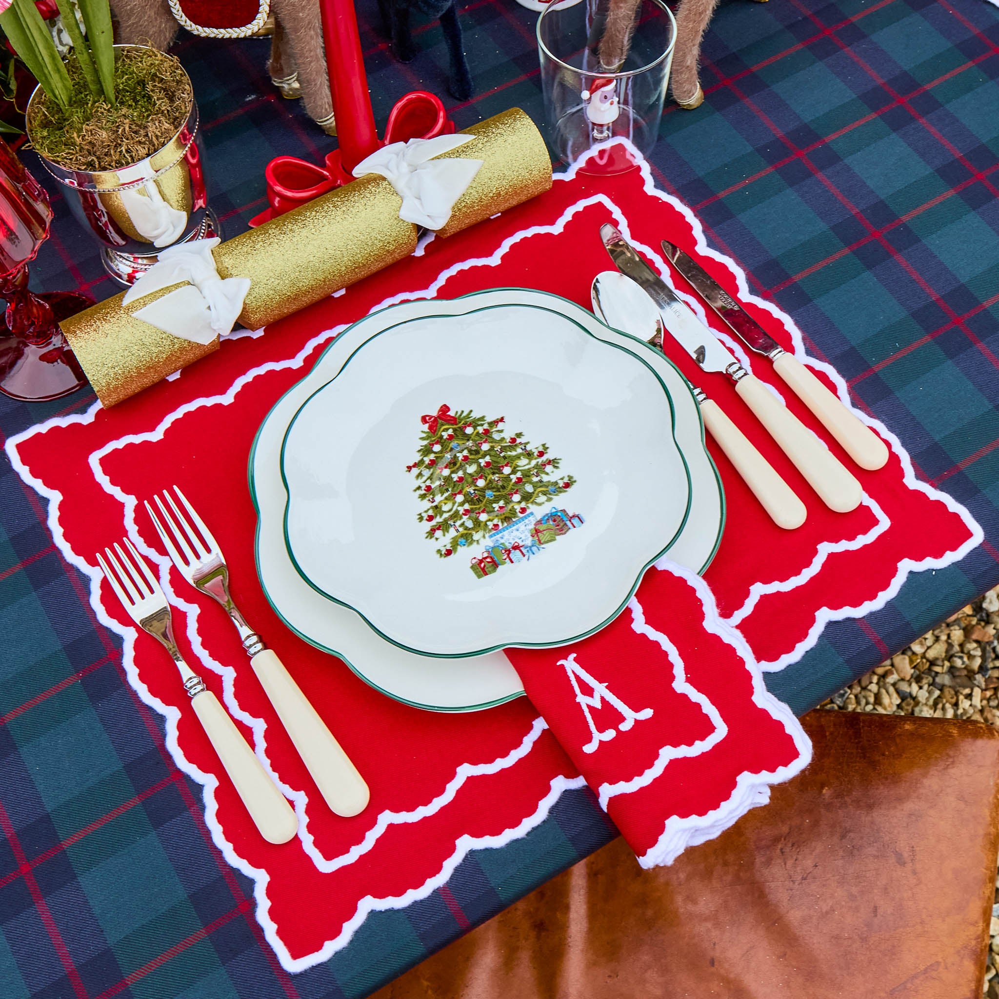 Gold Glitter Crackers with White Velvet Bows (Set of 6)